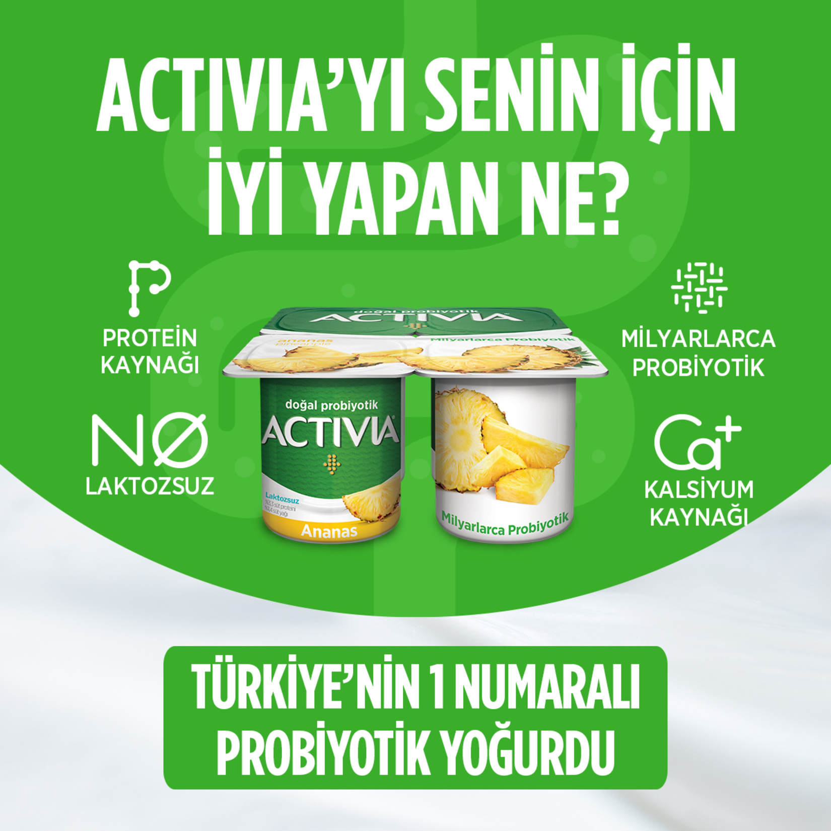 Activia Doğal Probiyotik Ananaslı Yoğurt 4x100G - Görsel 2