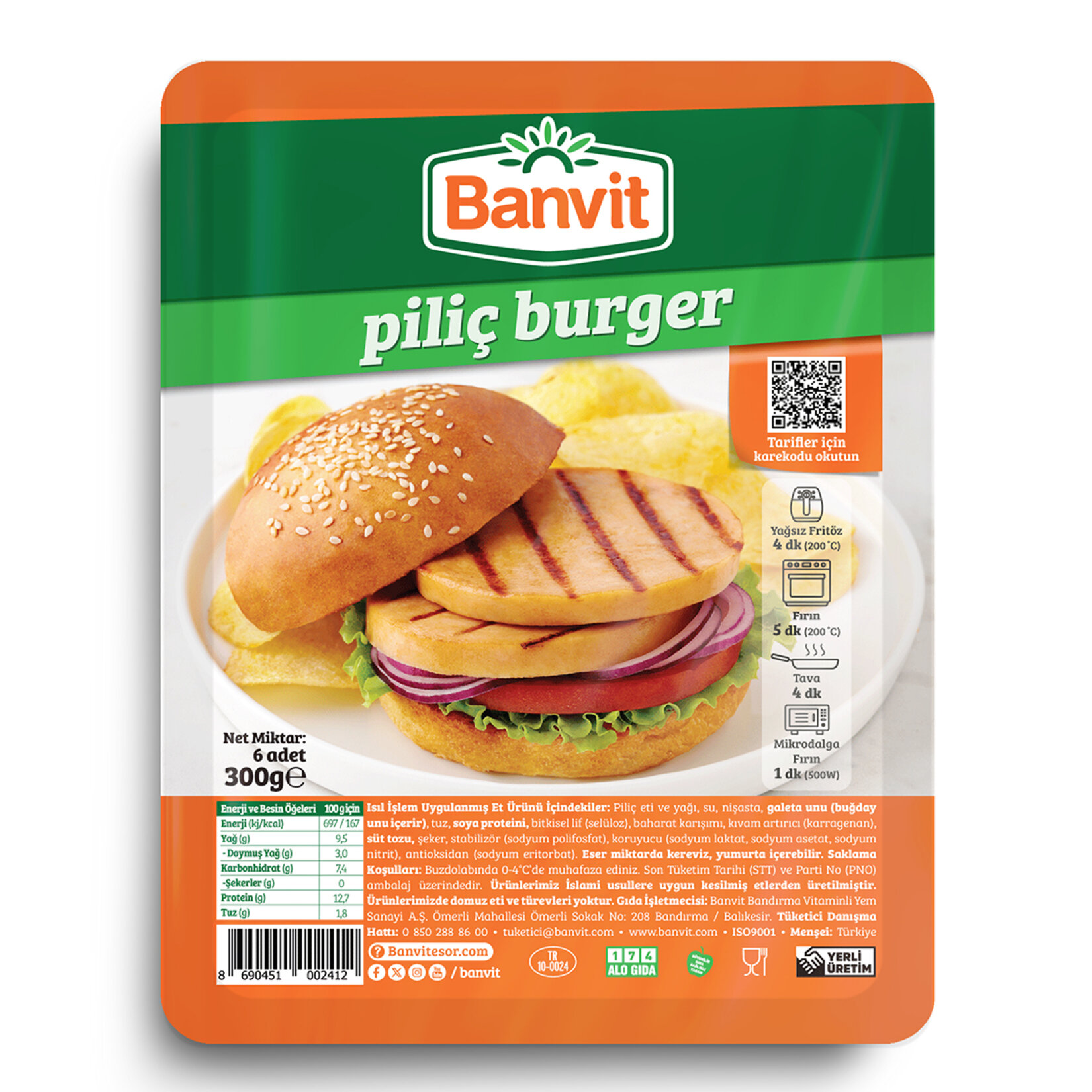 Banvit Piliç Burger 300 G