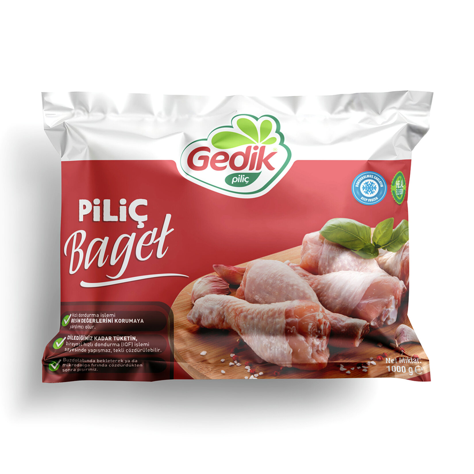 Gedik Dondurulmuş Poşetli Piliç Baget 1 Kg