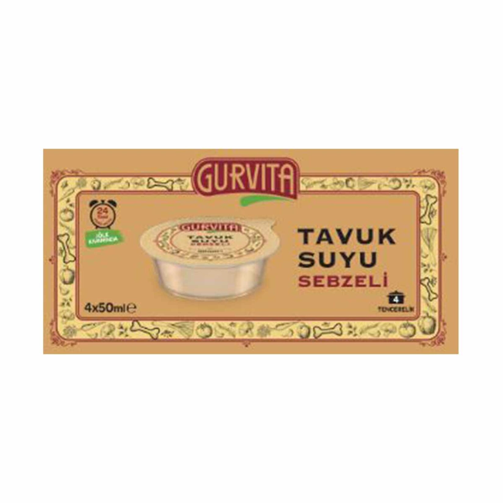 Gurvita Dondurulmuş Tavuk Suyu Sebzeli 4x50 Ml