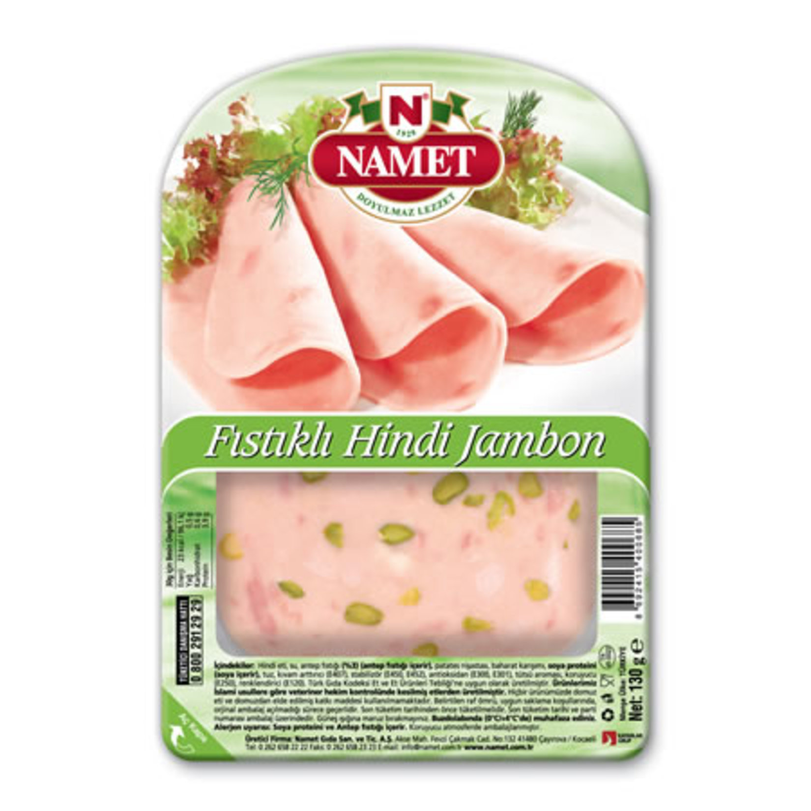 Namet Hindi Fıstıklı Jambon 130 G