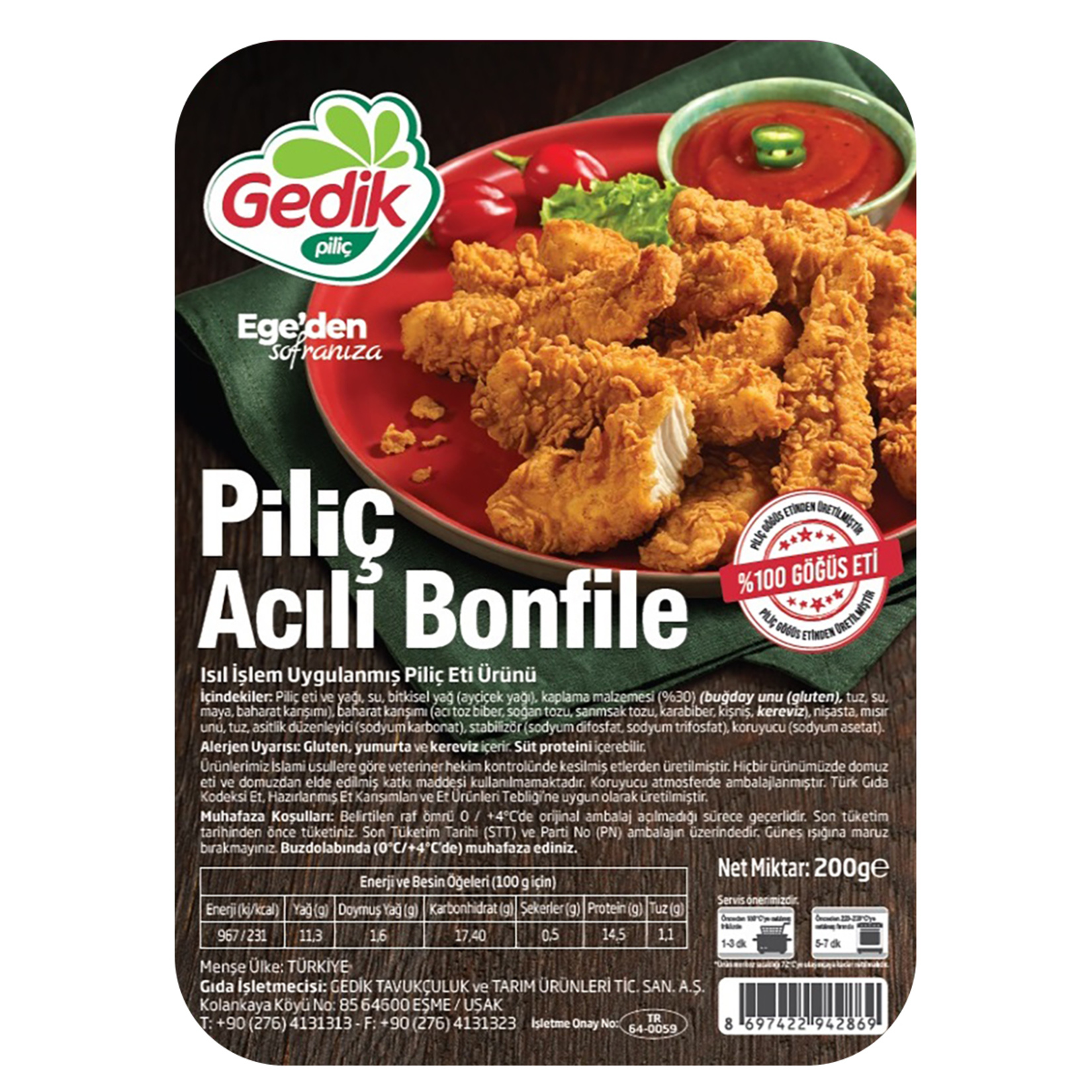 Gedik Acılı Çıtır Bonfile 200 G