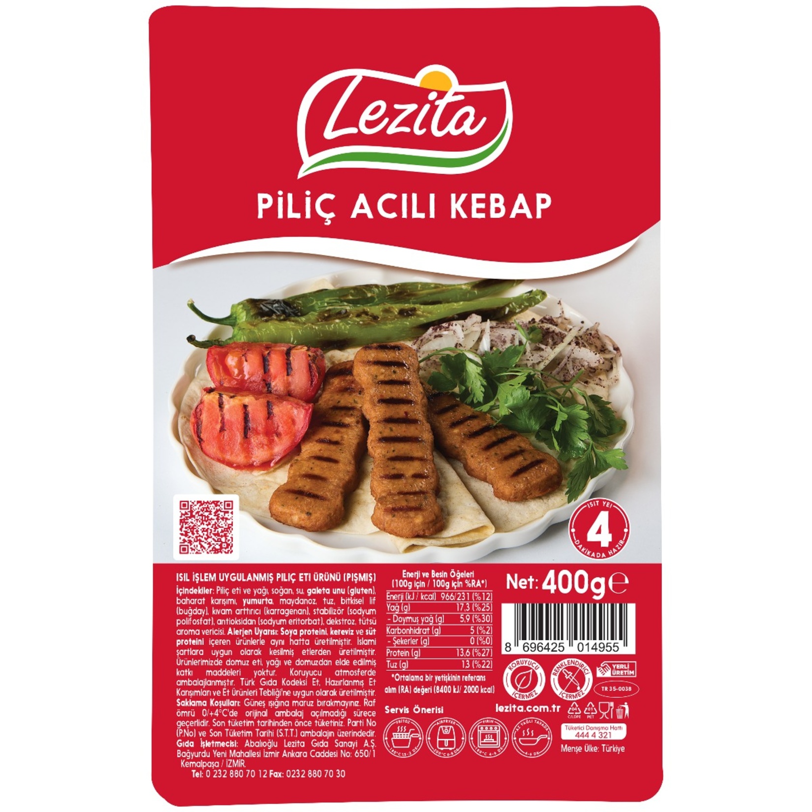Lezita Piliç Acılı Kebap 400 G