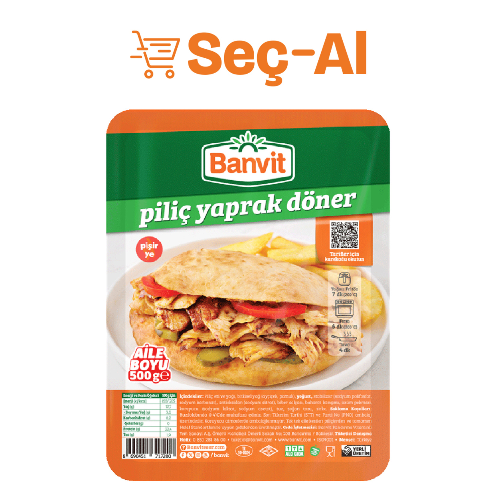 Banvit Piliç Yaprak Döner 500 G
