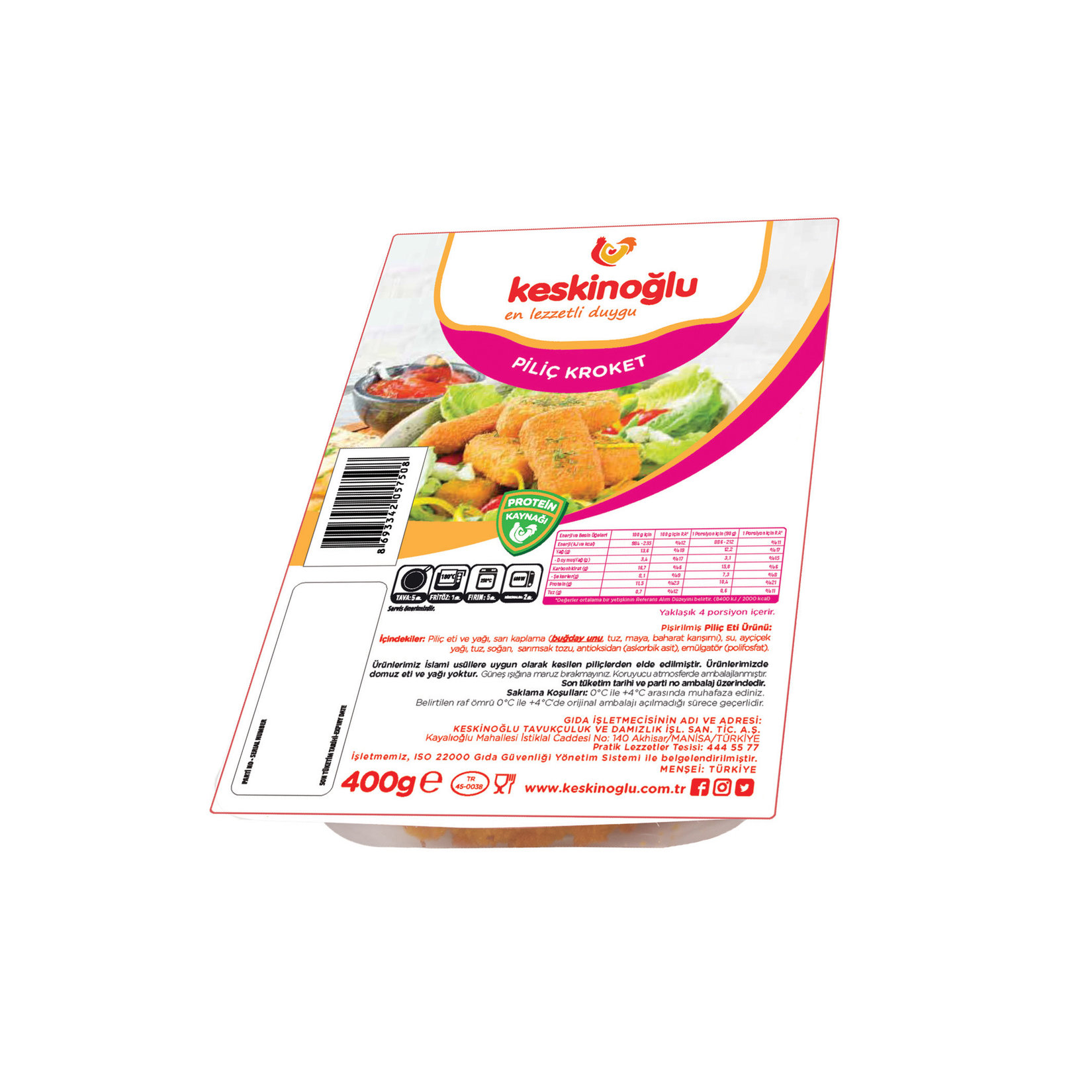 Keskinoğlu Piliç Kroket 400 G