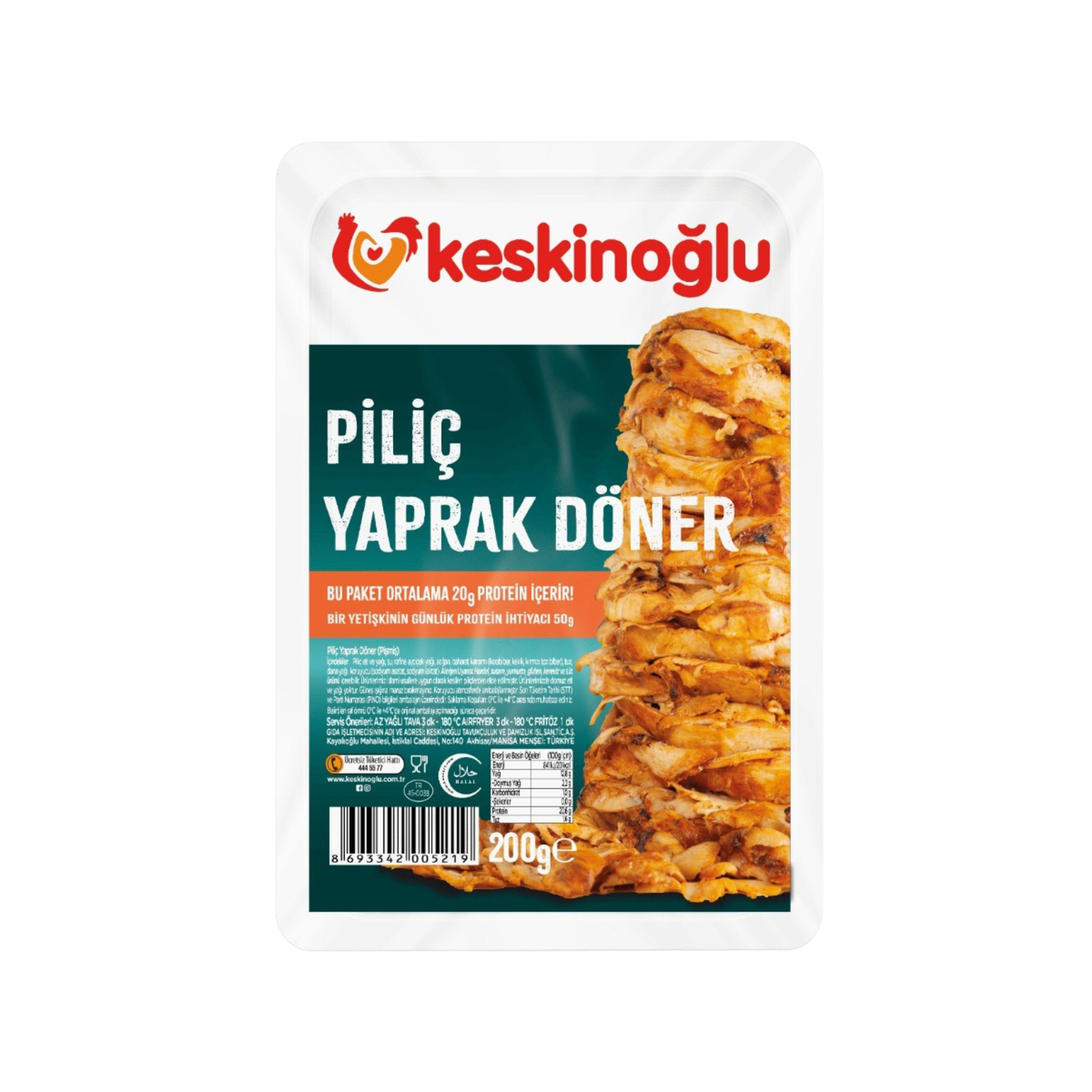 Keskinoğlu Piliç Yaprak Döner 200 G