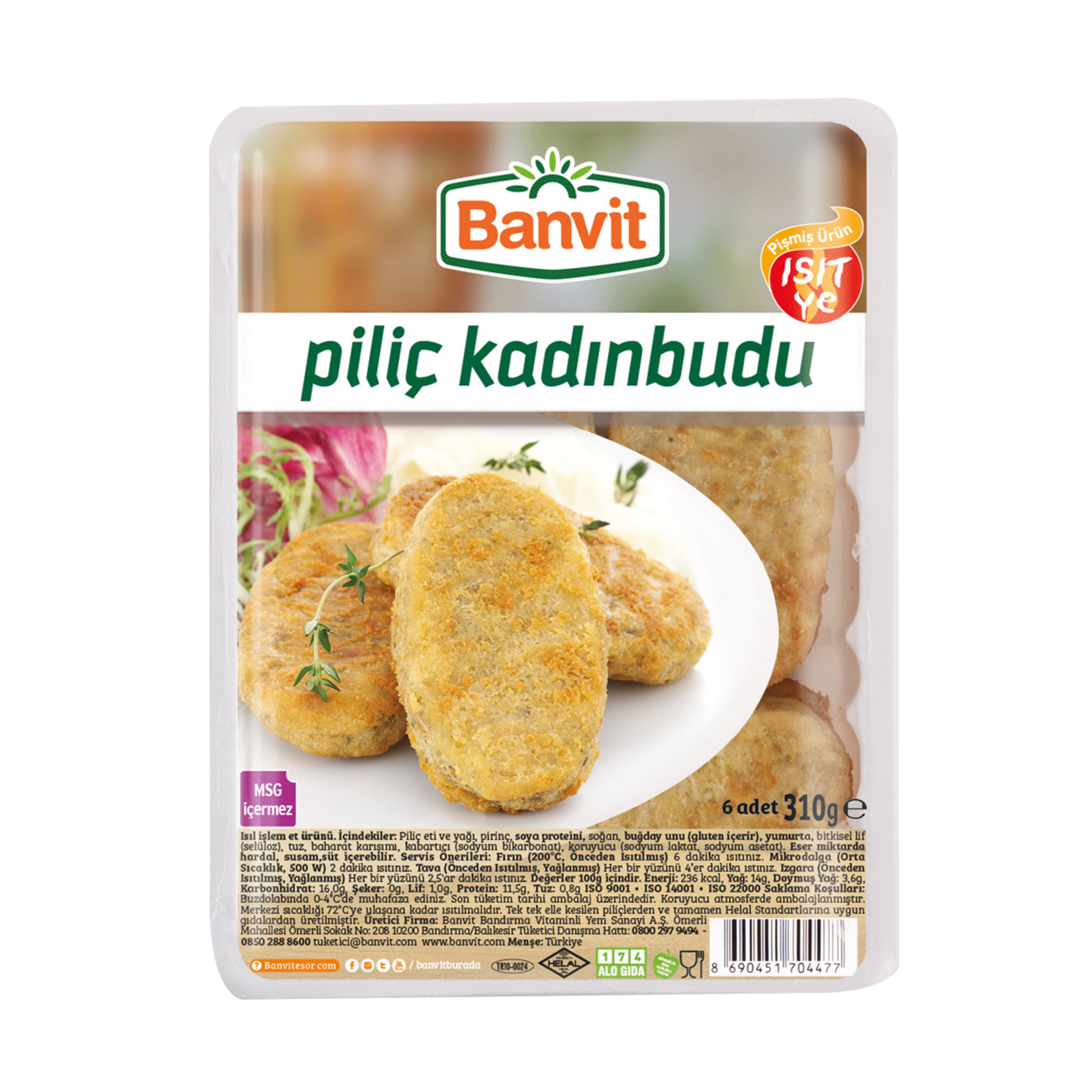 Banvit Piliç Kadınbudu Köfte Küvet 310 G