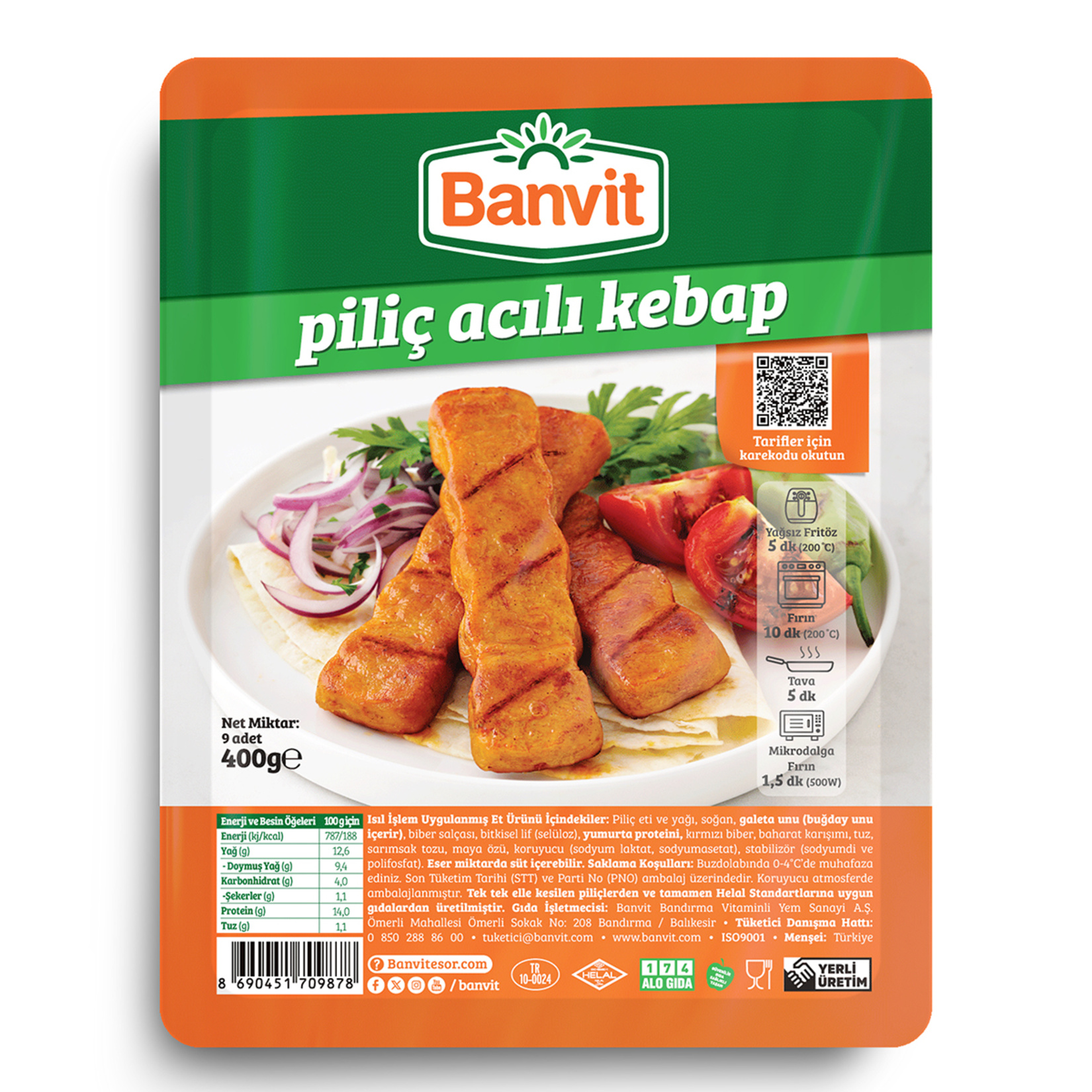 Banvit Piliç Acılı Kebap 400 G