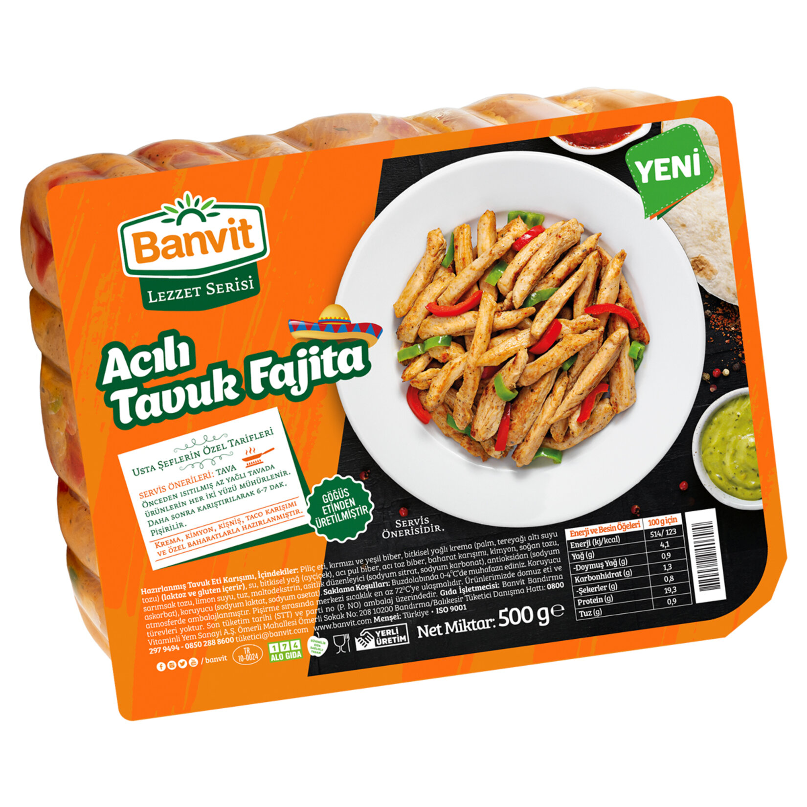Banvit Acılı Tavuk Fajita 500 G