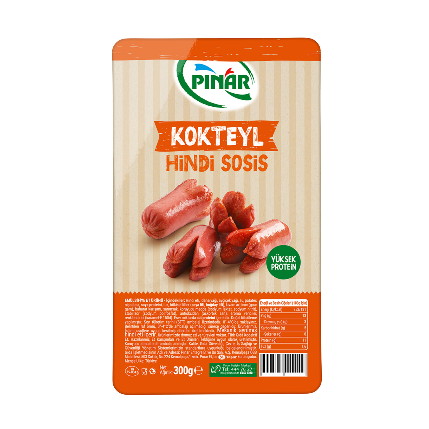 Pınar Sosis Hindi Kokteyl 300 G