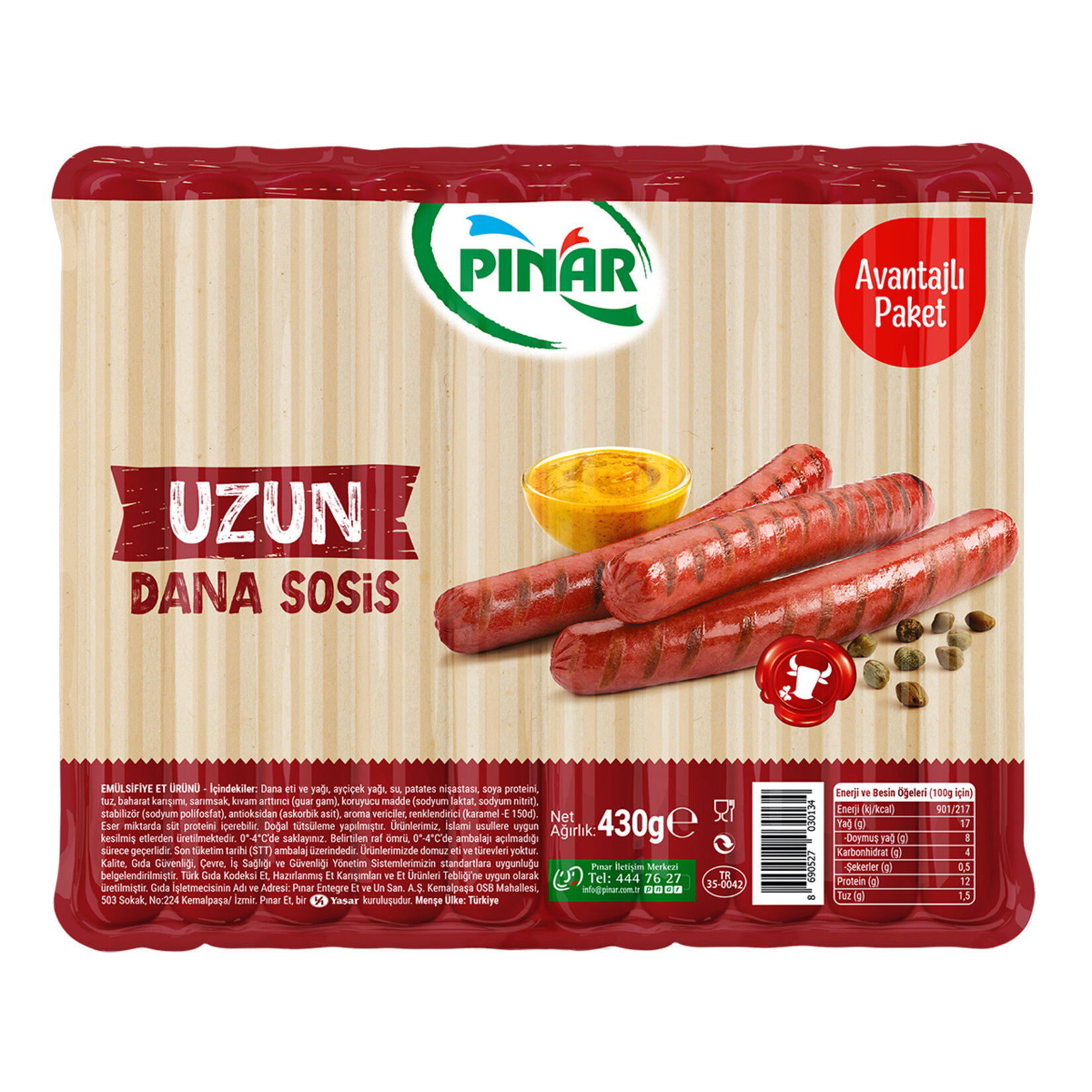 Pınar 10'lu Ekonomik Sosis 430 G