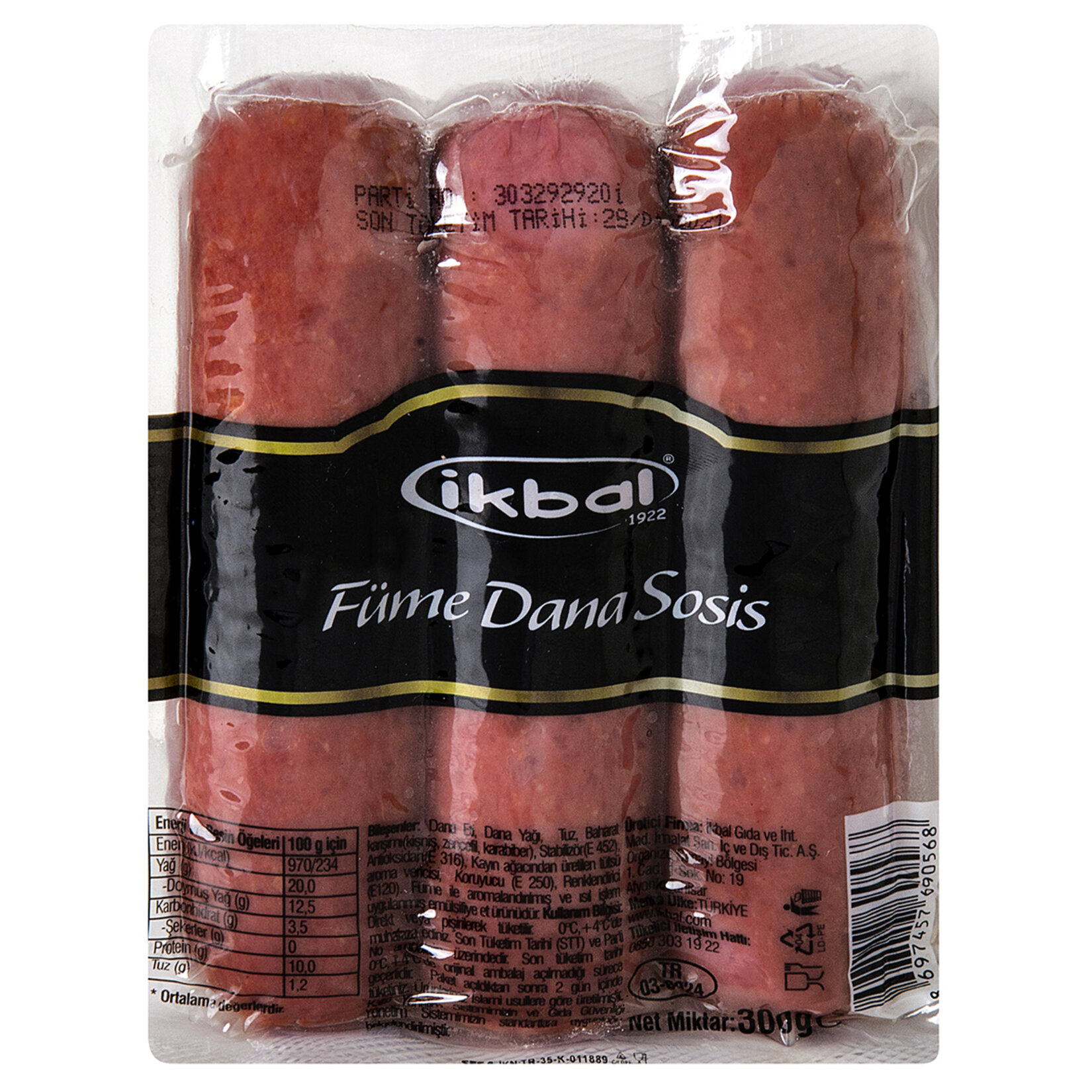 İkbal Füme Dana Sosis 300 G