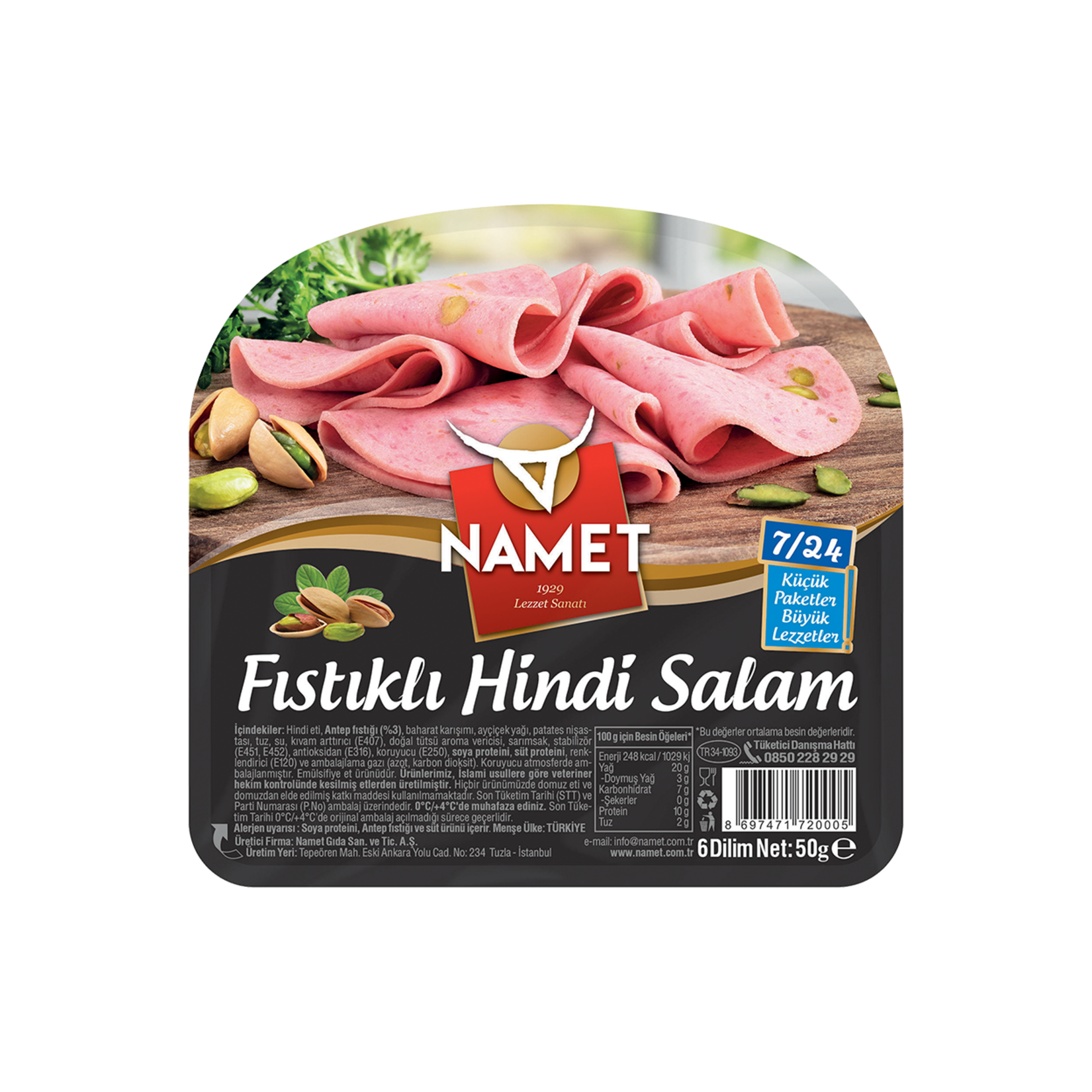 Namet Fıstıklı Hindi Salam 60 G