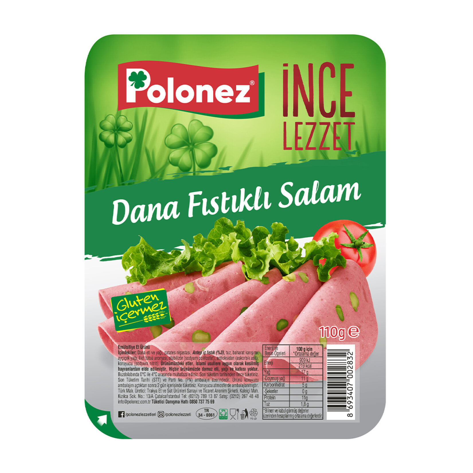 Polonez Fıstıklı Salam 110 G