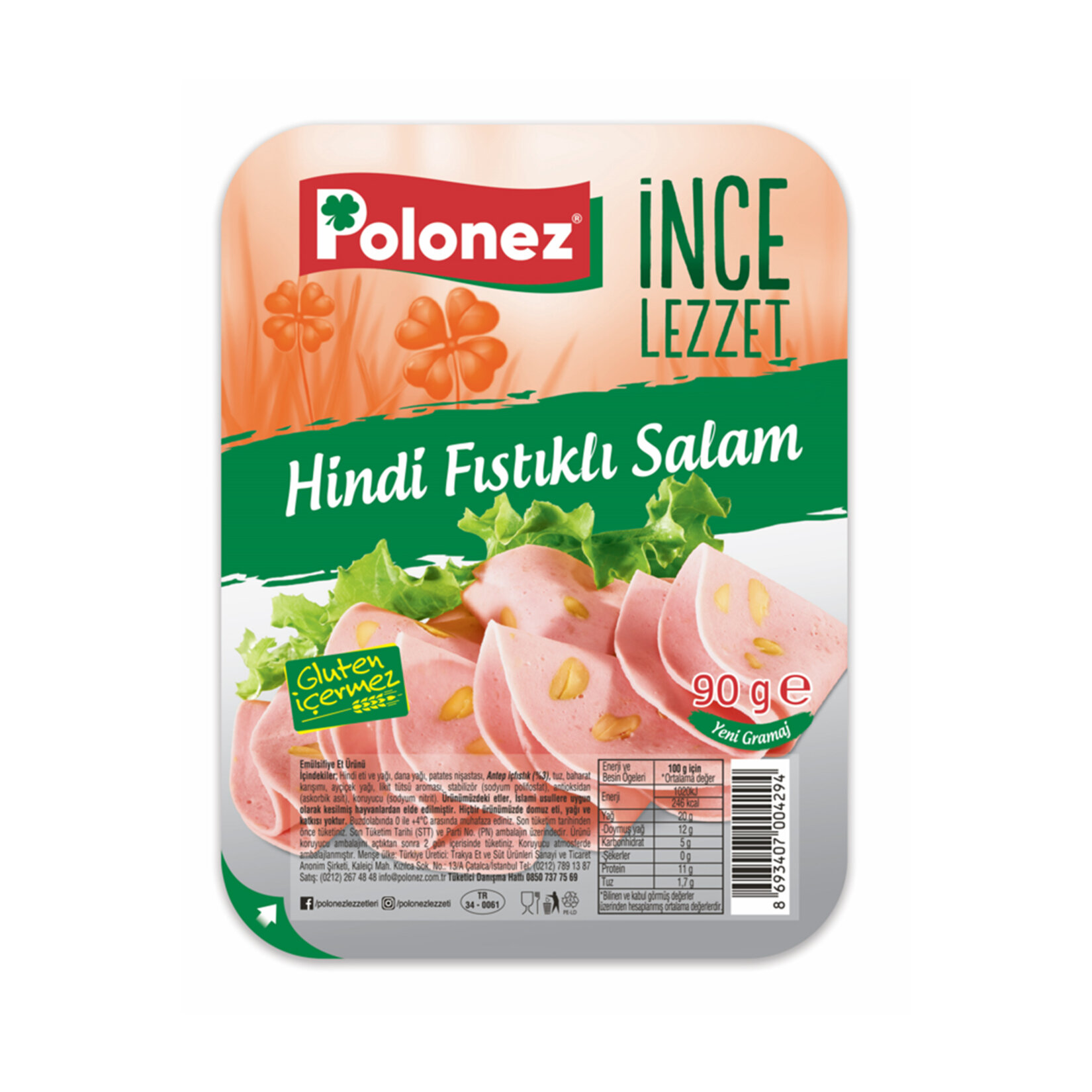 Polonez Hindi Fıstıklı Salam 90 G