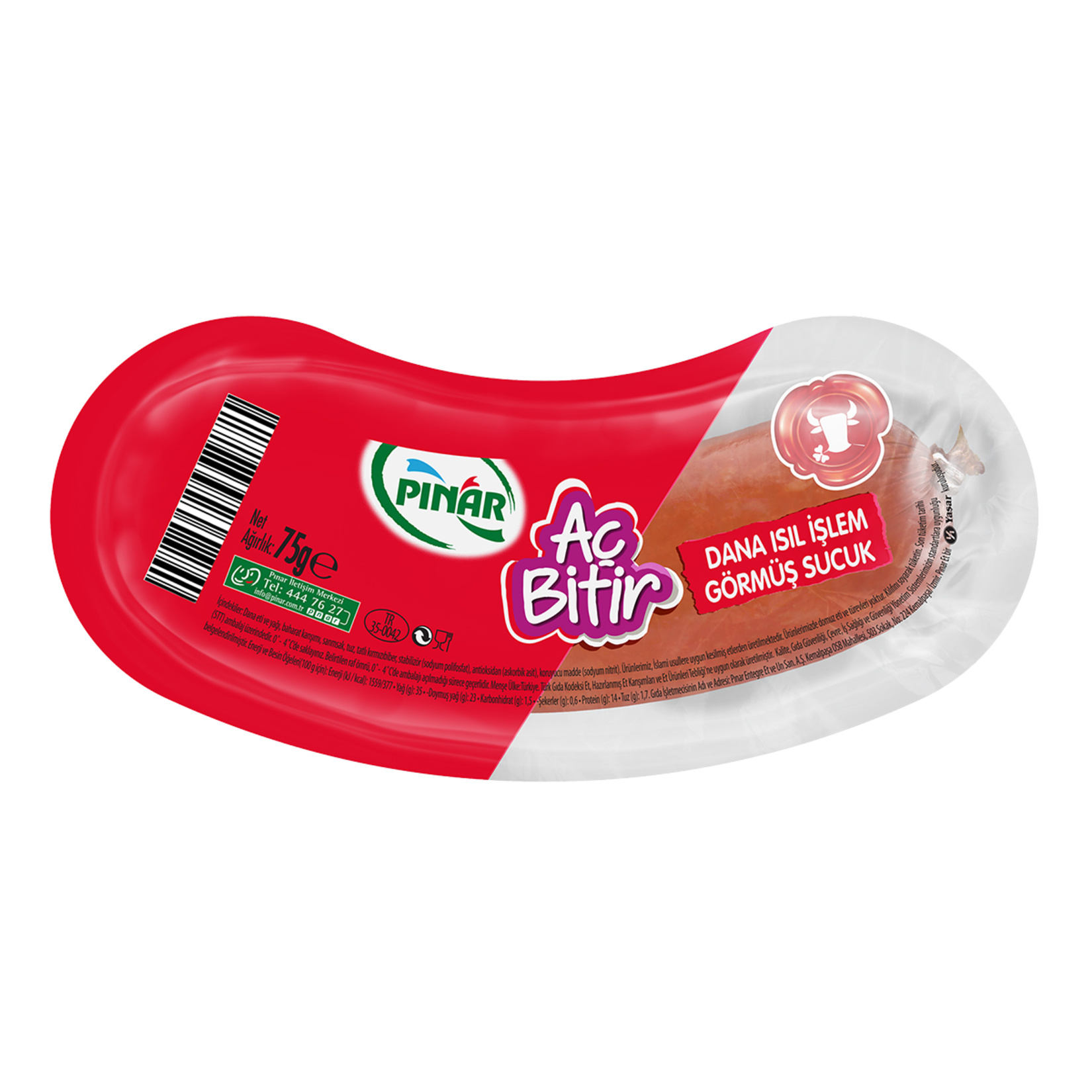 Pınar Aç Bitir Isıl İşlem Görmüş Dana Sucuk 75 G