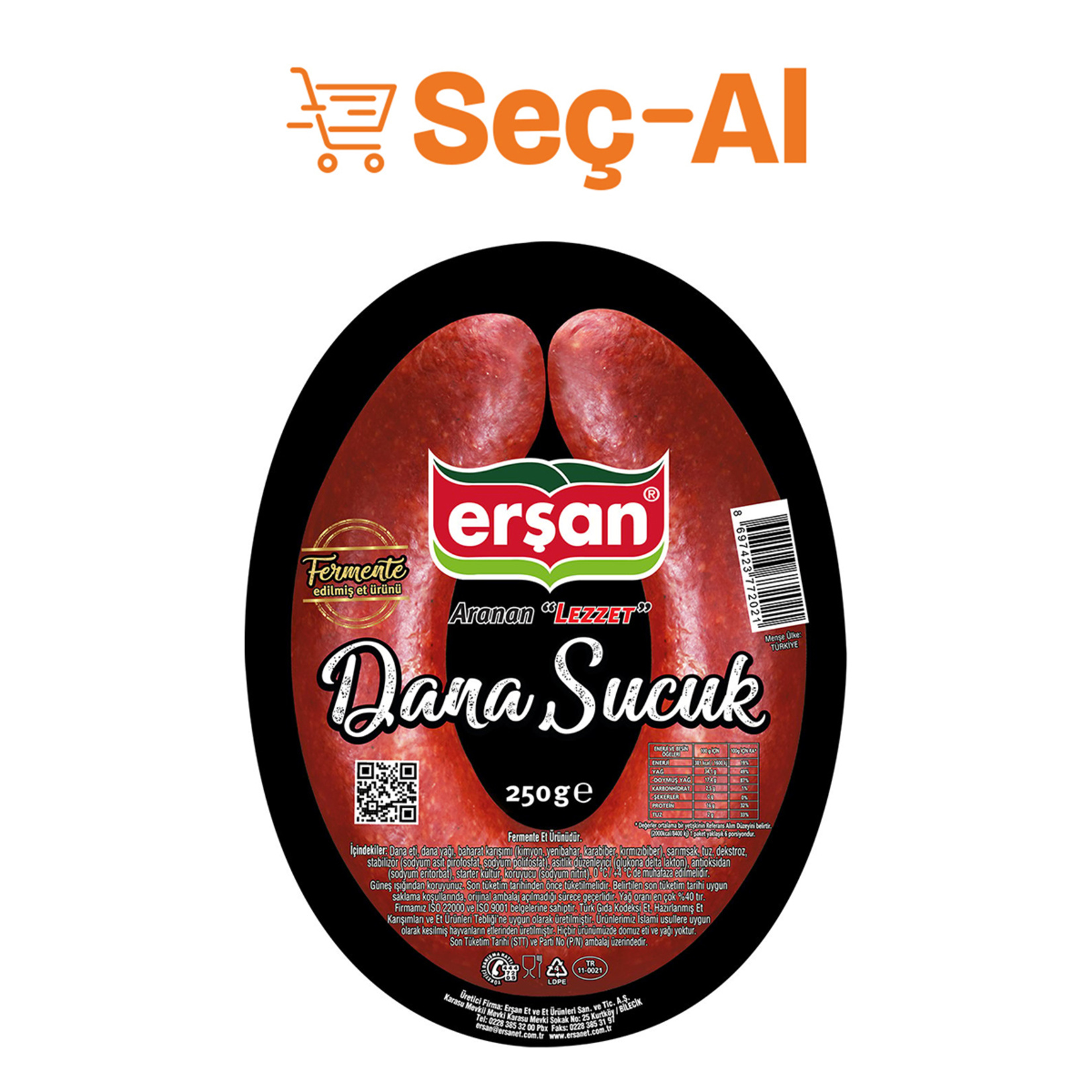 Erşan Vakumlu Kangal Sucuk 250 G