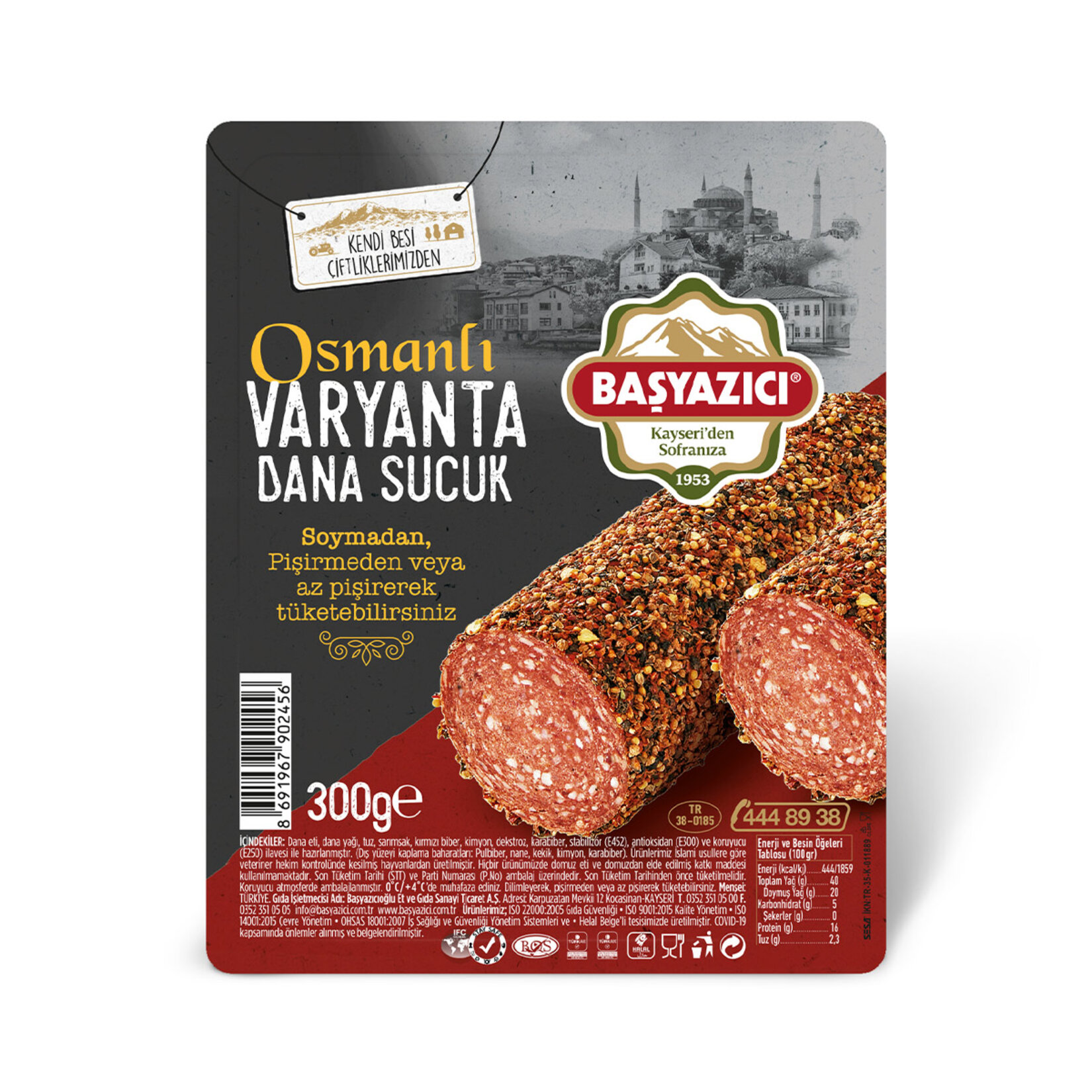 Başyazıcı Osmanlı Varyanta Dana Sucuk 300 G