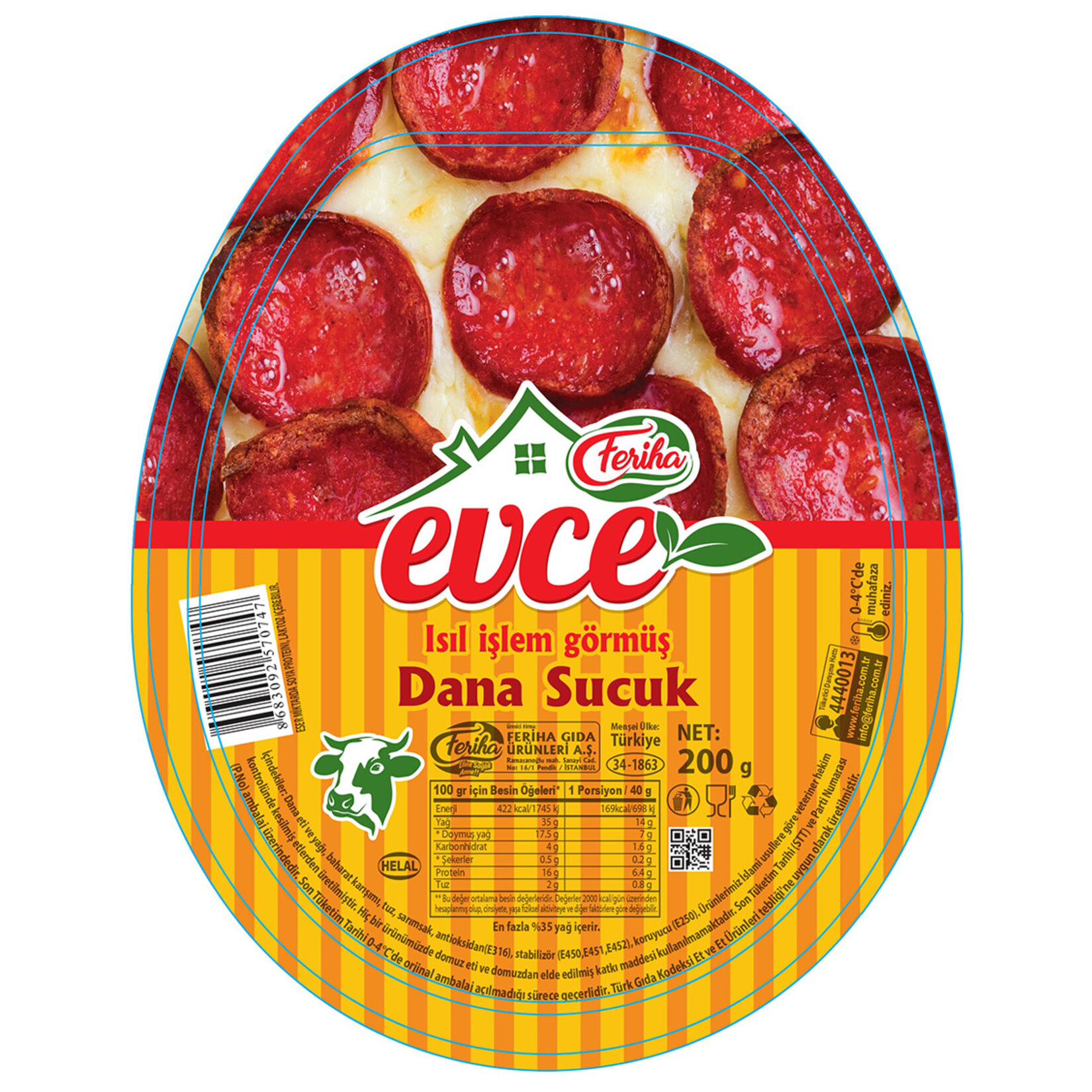 Feriha Evce Dana Kangal Sucuk 200 G