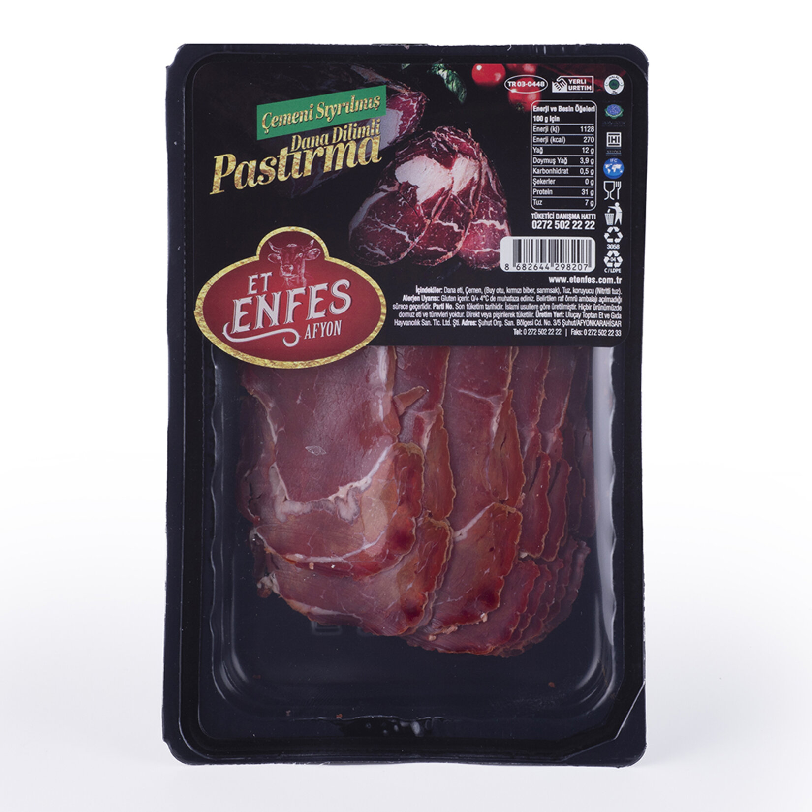 Etenfes Çemeni Sıyrılmış Dana Dilimli Pastırma 100 G