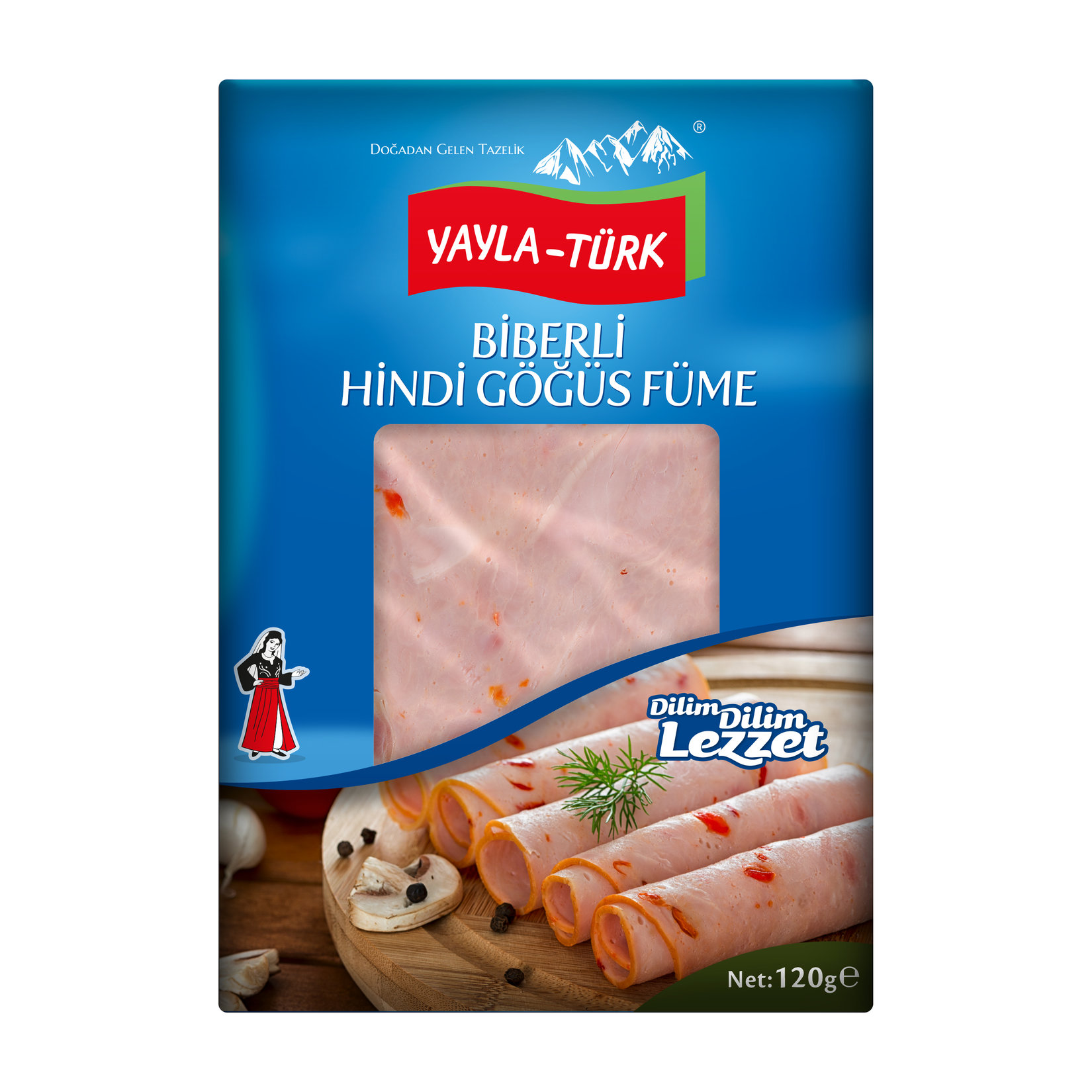 Yayla Türk Biberli Hindi Göğüs Füme Jambon 120 G