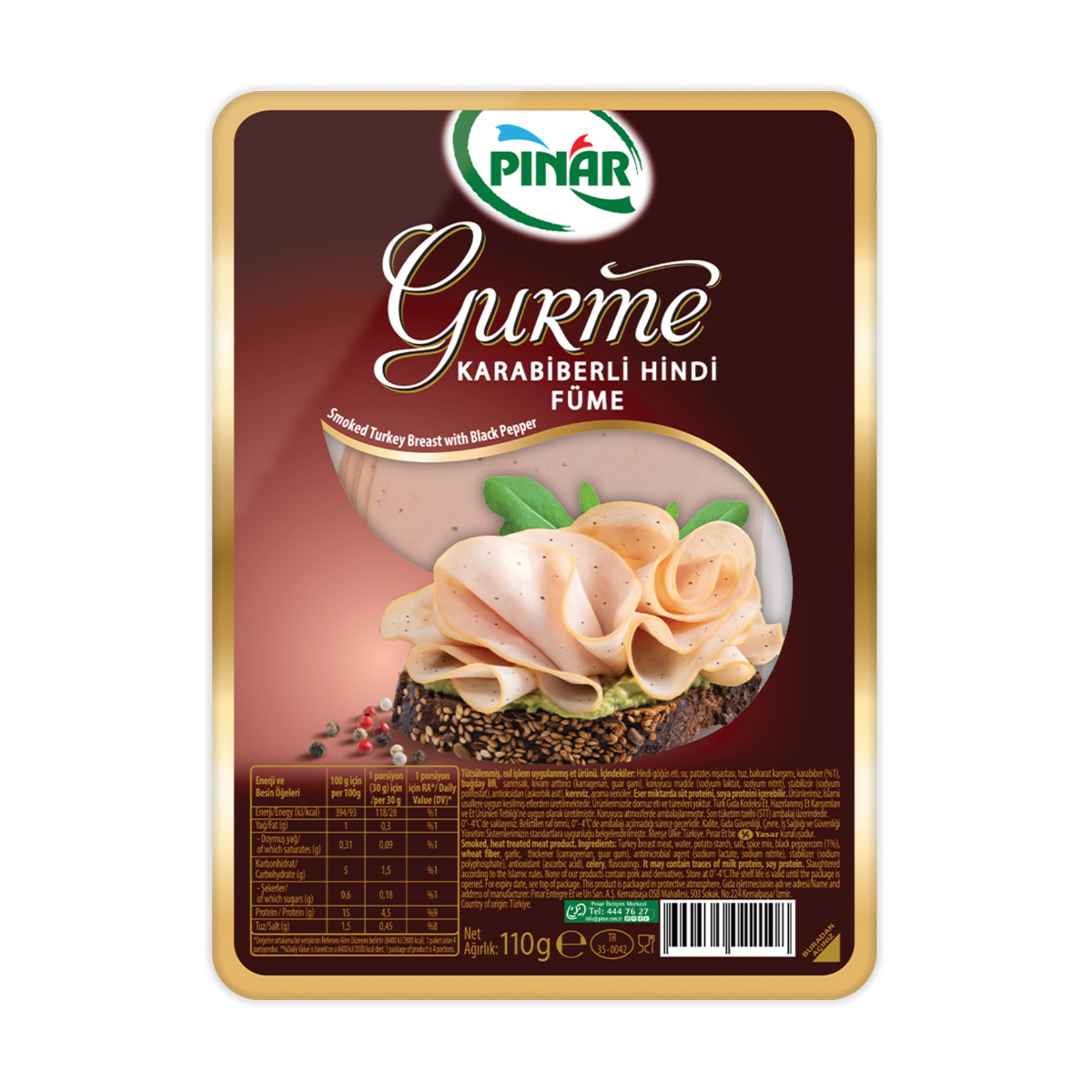 Pınar Füme Hindi Karabiberli Gurme 110 G