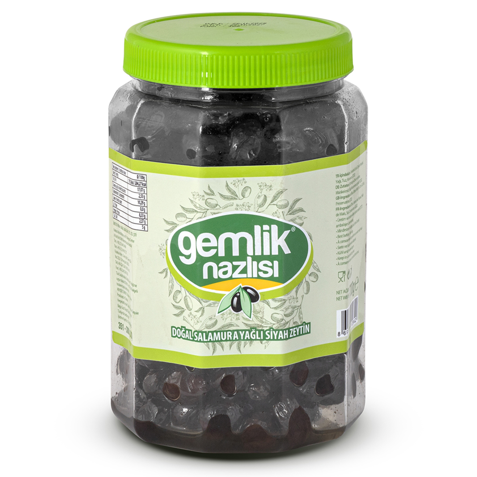 Gemlik Nazlısı Doğal Salamura Siyah Zeytin 351-380 700 G - Görsel 1