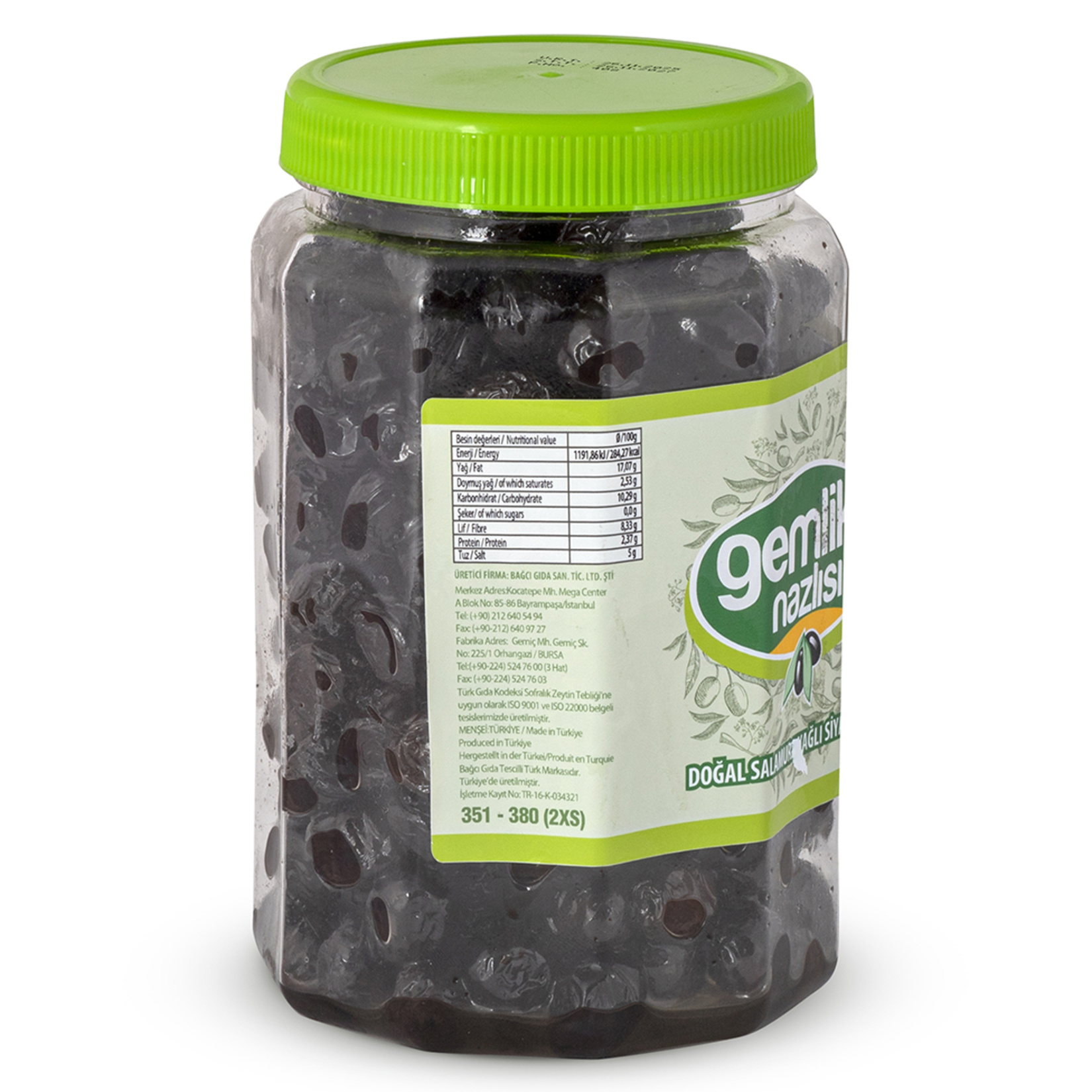 Gemlik Nazlısı Doğal Salamura Siyah Zeytin 351-380 700 G - Görsel 2