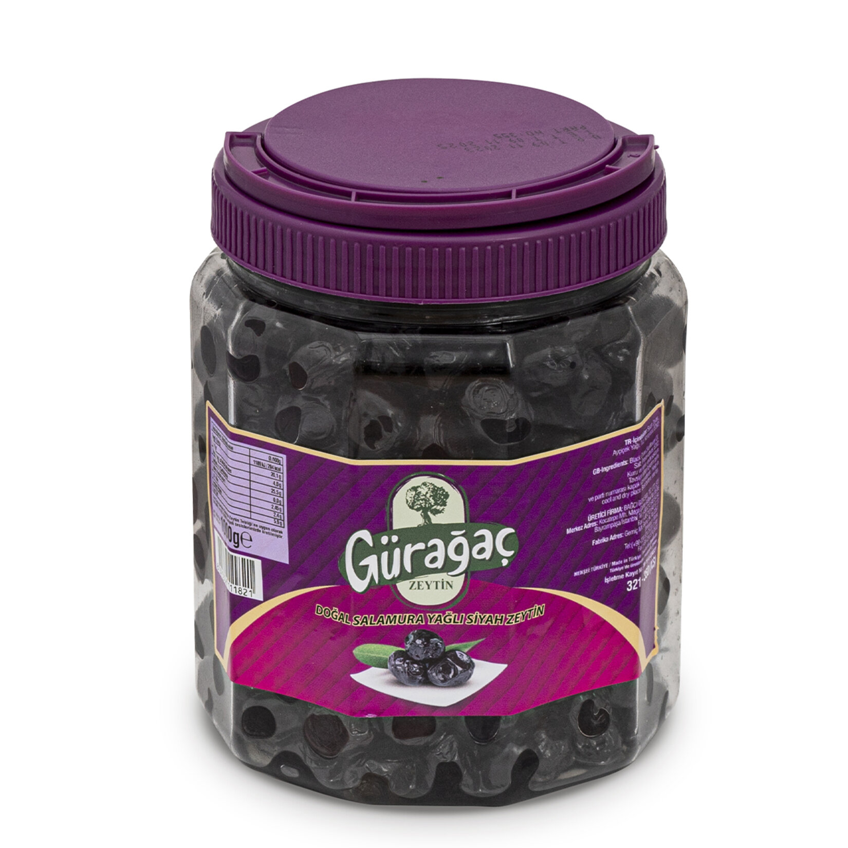Gürağaç Doğal Salamura Yağlı Siyah Zeytin 1 Kg