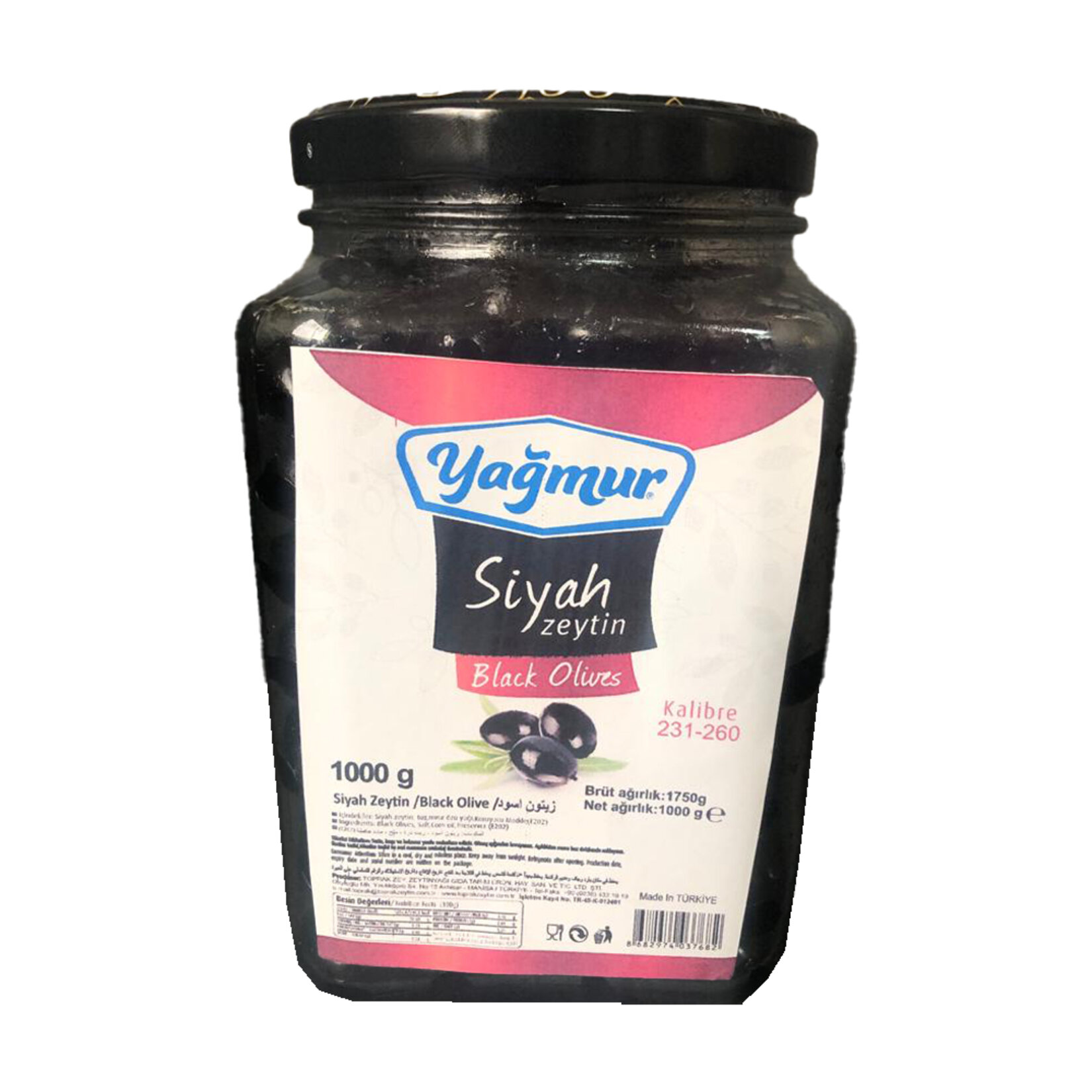 Yağmur Siyah Zeytin 231-260 1 Kg