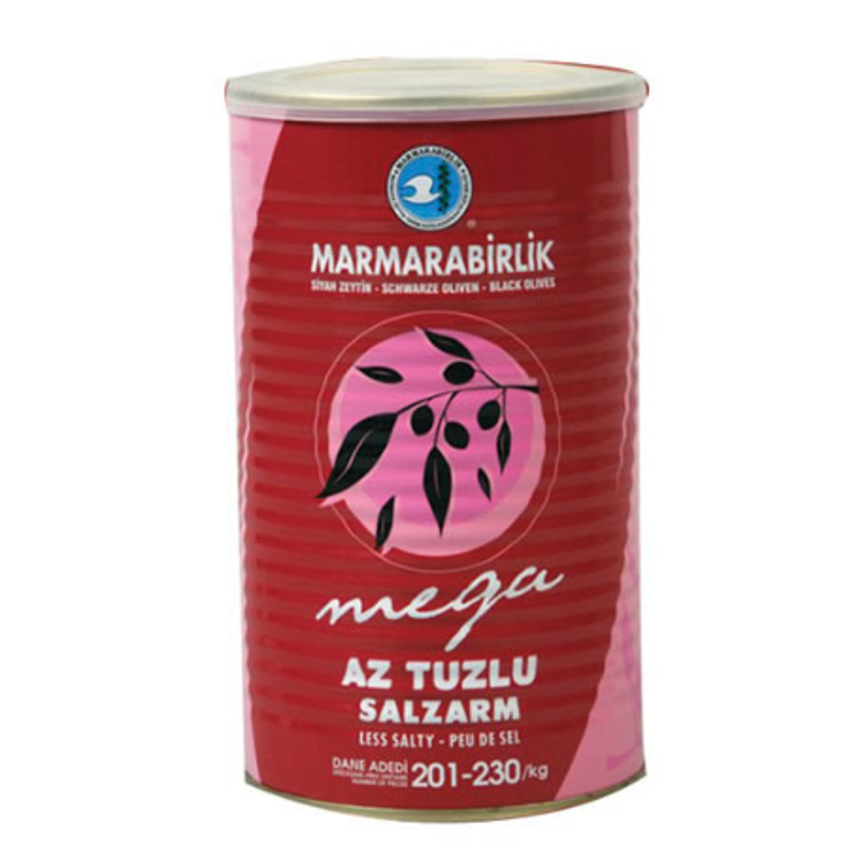 Marmarabirlik Mega Az Tuzlu Siyah Zeytin 800 Gr 201-230 Adet/kg