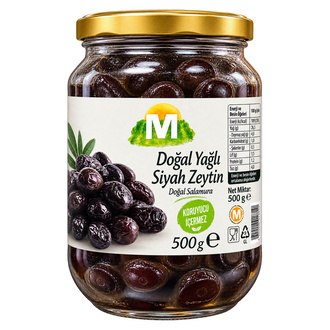 Migros Doğal Yağlı Siyah Zeytin 231-290 Ad/Kg 500 g