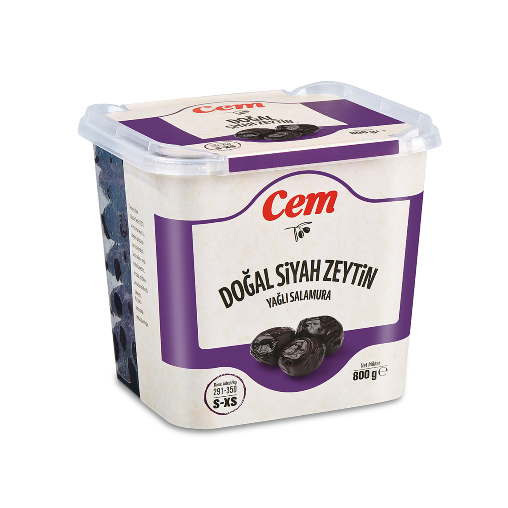 Cem Doğal Yağlı Siyah Sele Zeytin 291-350 800 G
