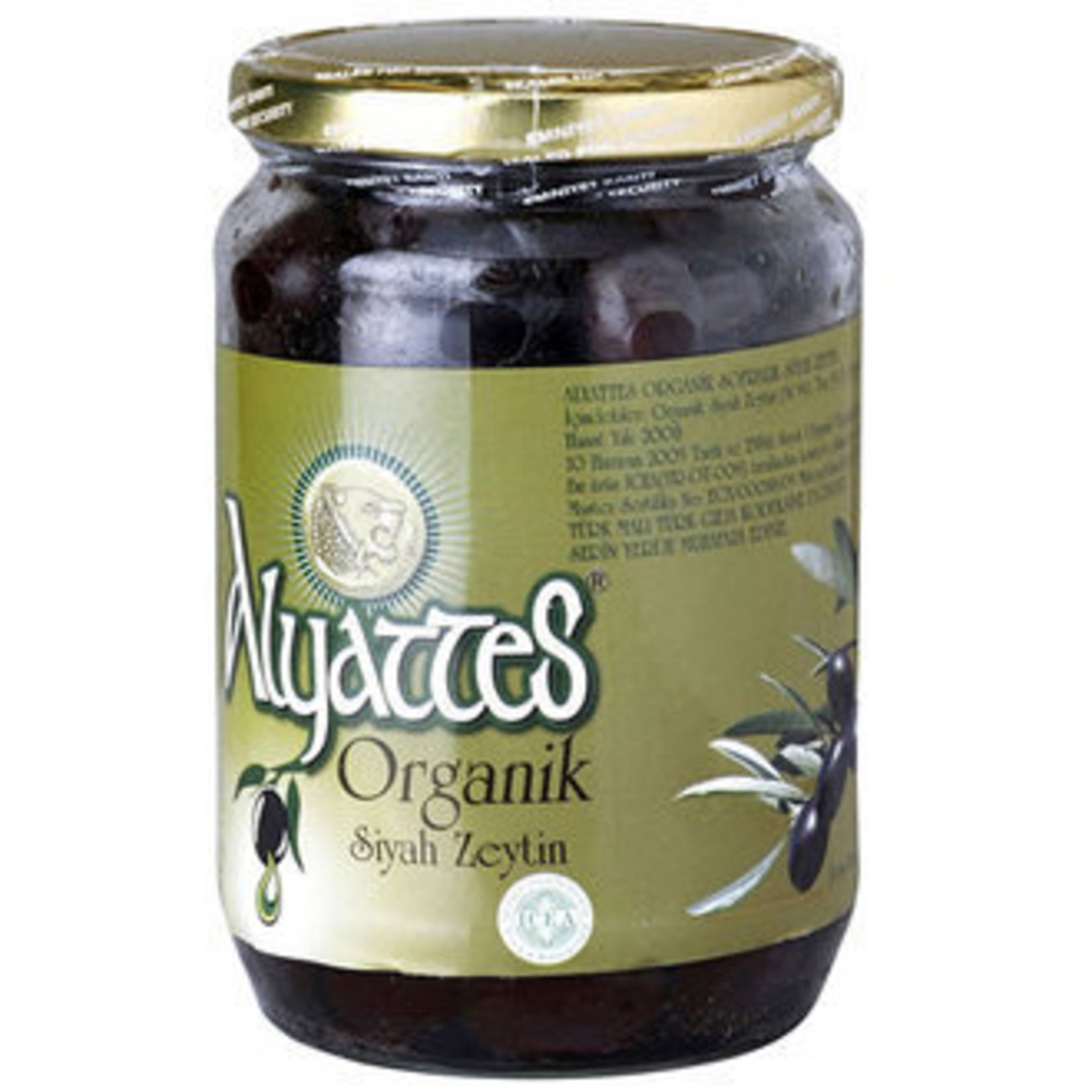 Alyattes Organik Siyah Zeytin 450 G 231 - 290 Ad/kg