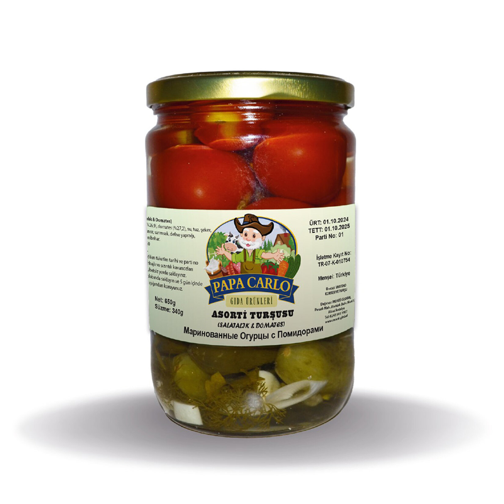 Papa Carlo Salatalık & Domates Turşusu 650 G