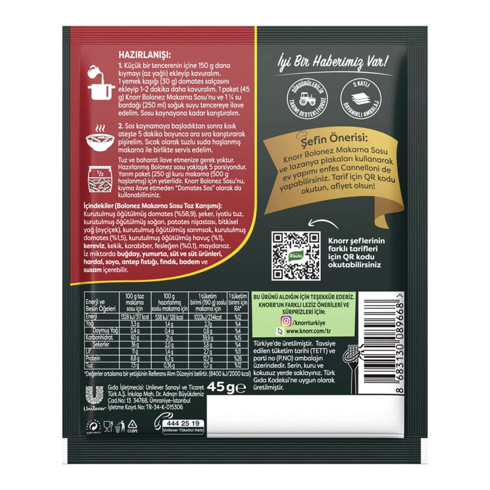 Knorr Bolonez Makarna Sosu 45 G - Görsel 2