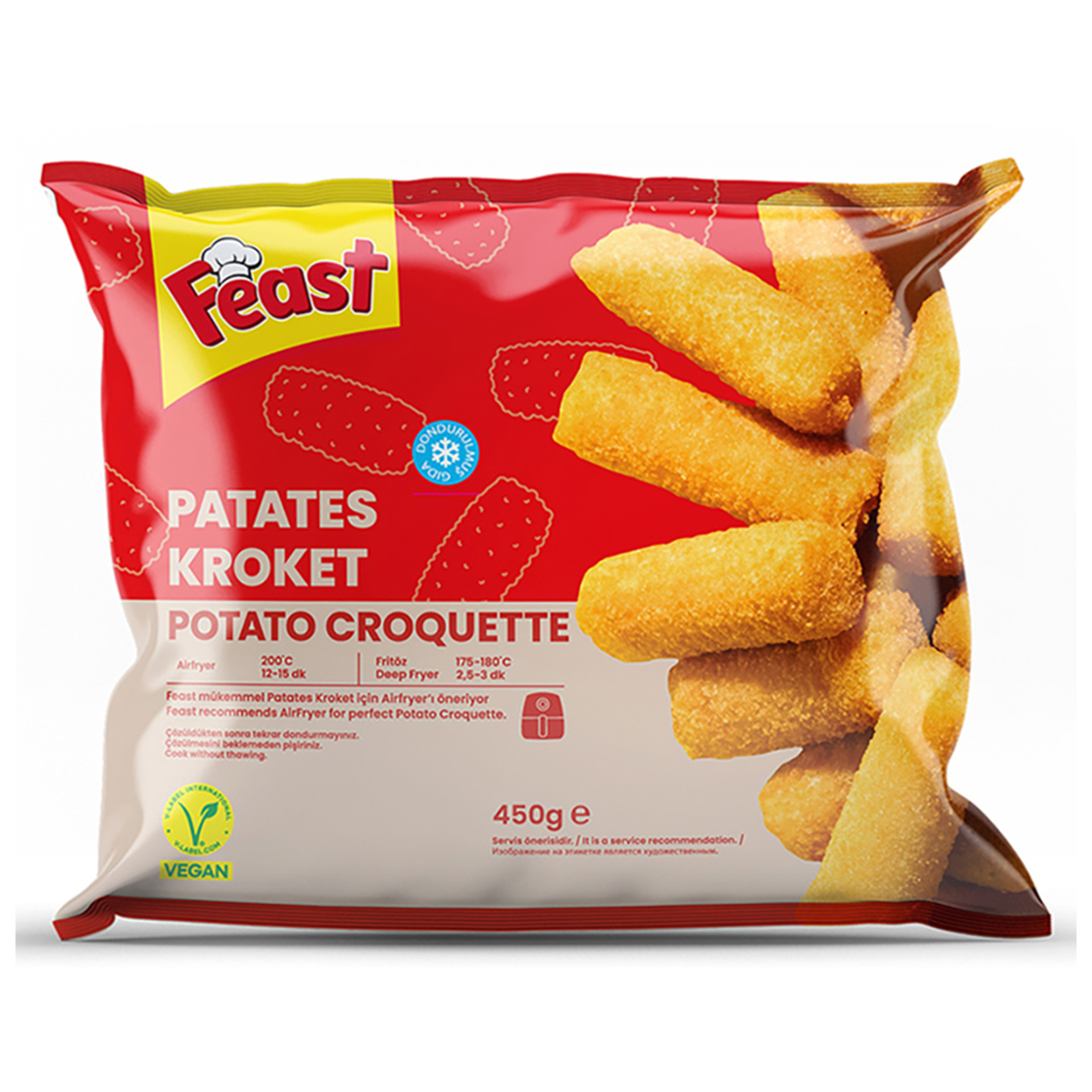 Feast Dondurulmuş Silindir Patates Kroket 450 G