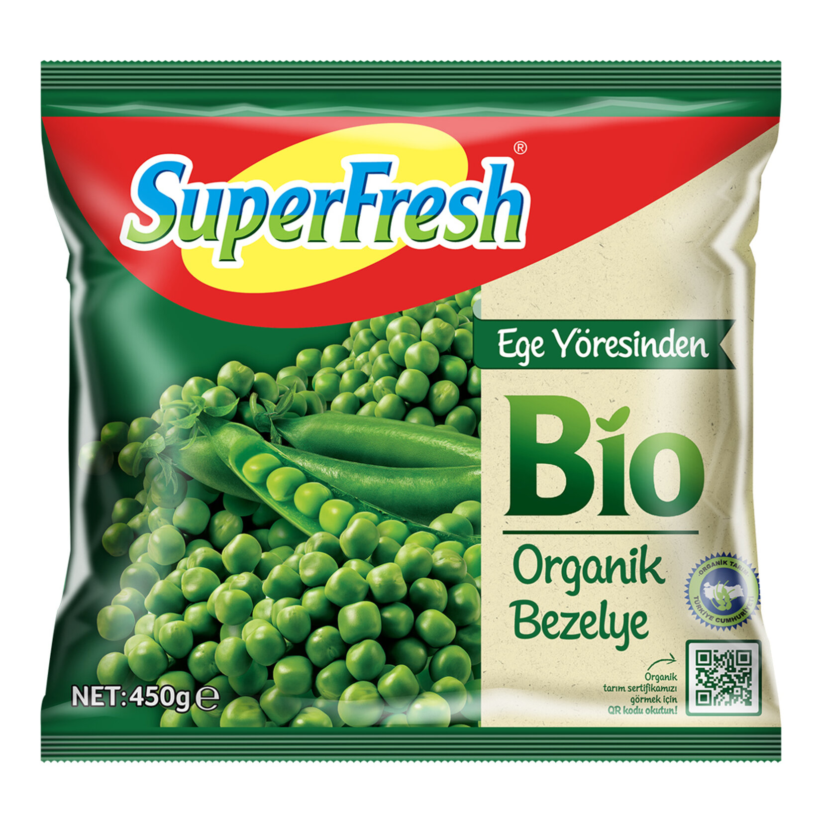 SuperFresh Organik Bezelye 450 G