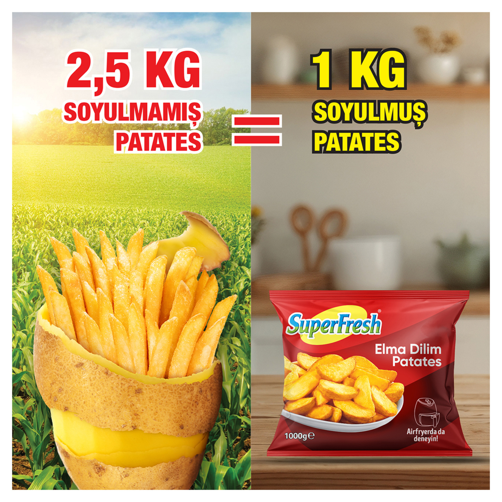 SuperFresh Elma Dilim Patates 1 Kg - Görsel 3