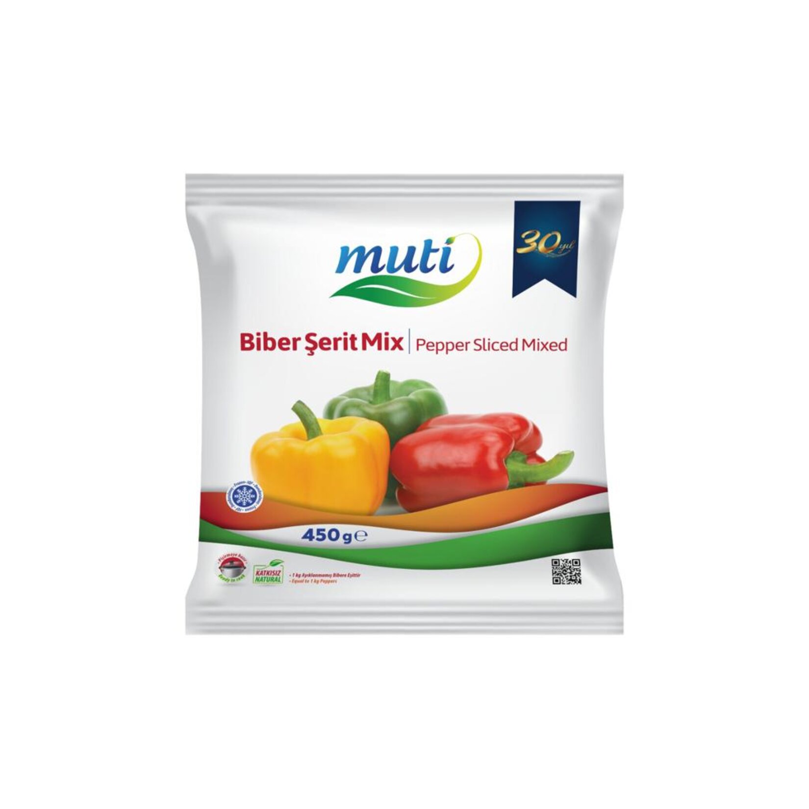 Muti Dondurulmuş Biber Şerit Mix 450G