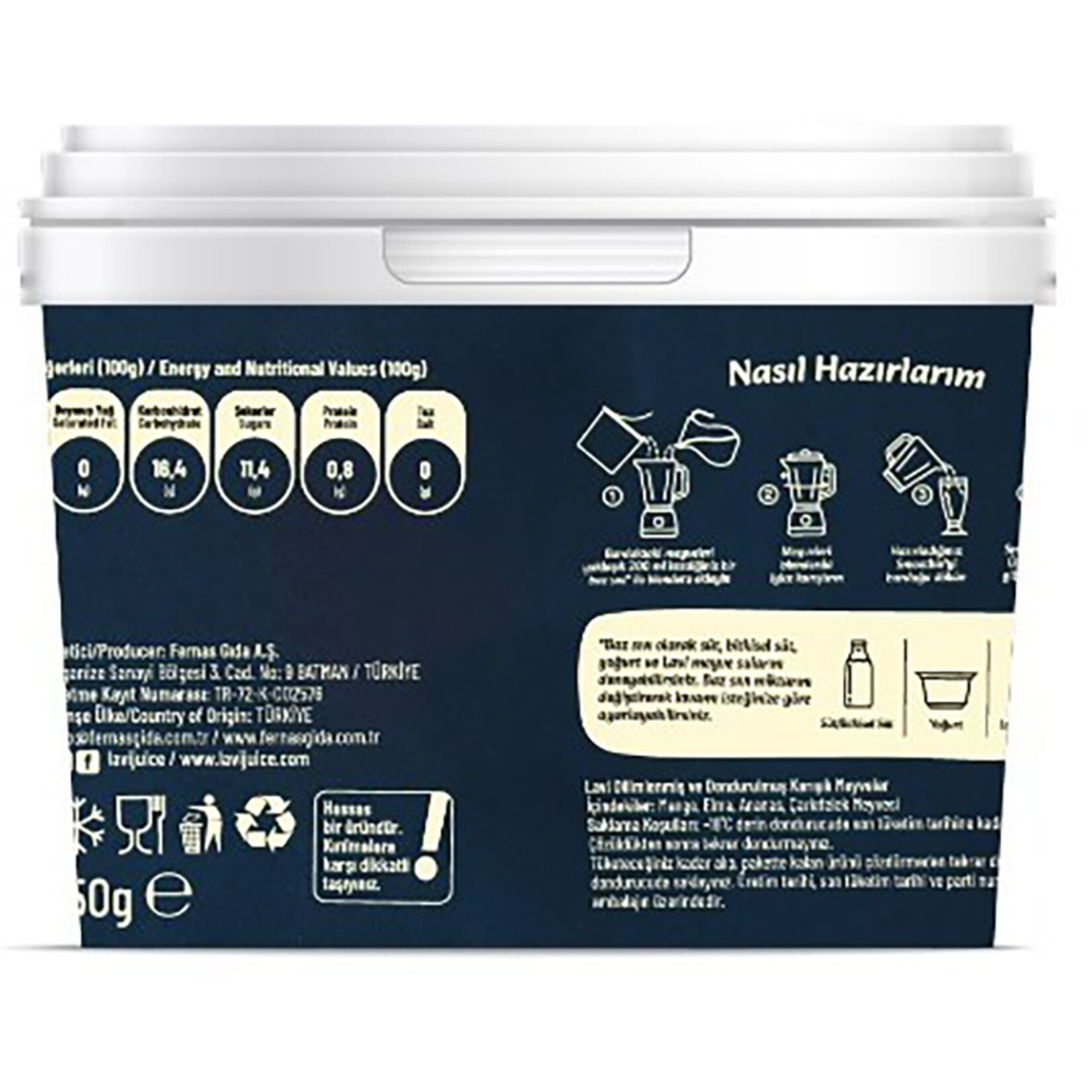 Lavi Smoothie Mango Elma Ananas Çarkıfelek Meyvesi 150 G - Görsel 2