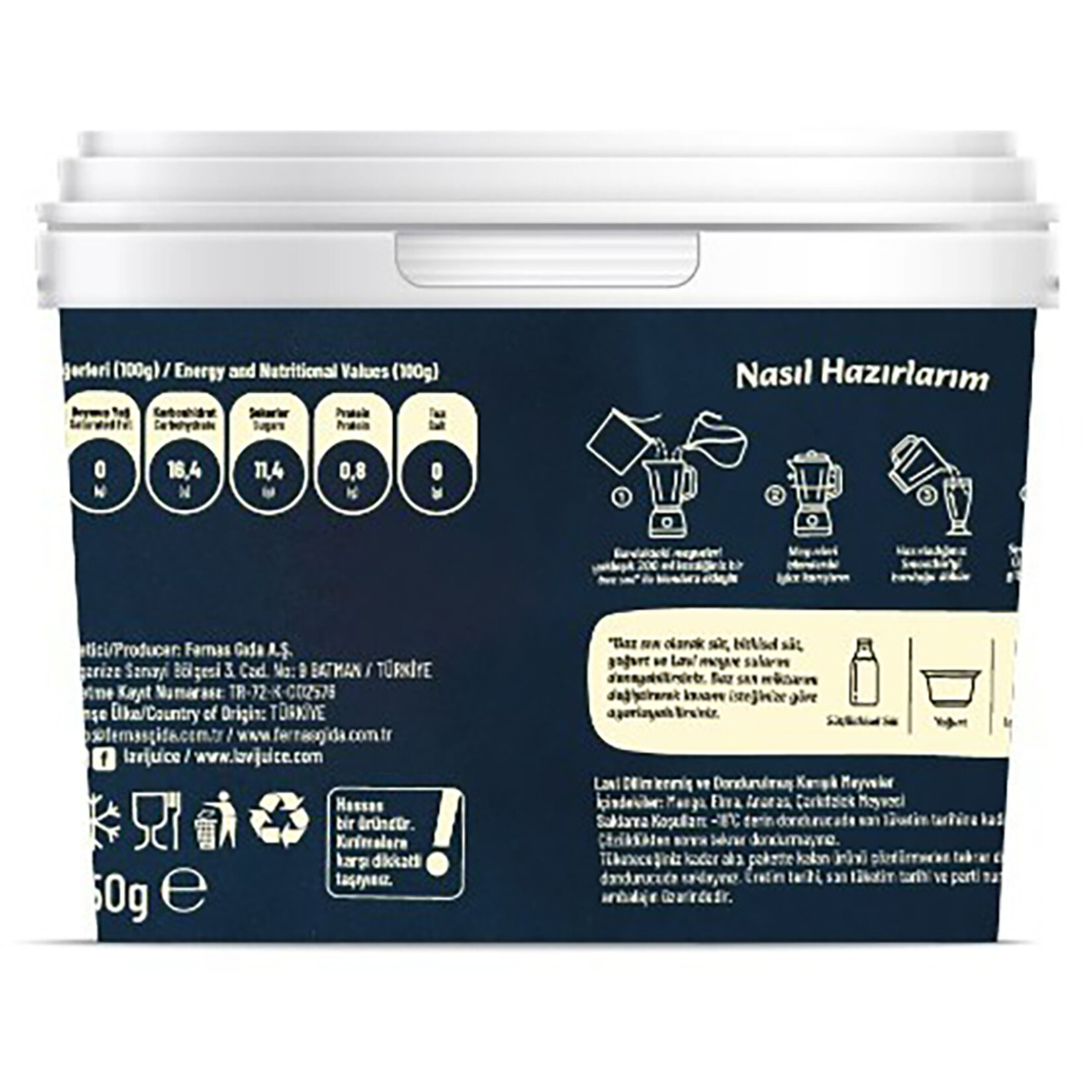 Lavi Smoothie Mango Muz Ananas Avokado 150 G - Görsel 2