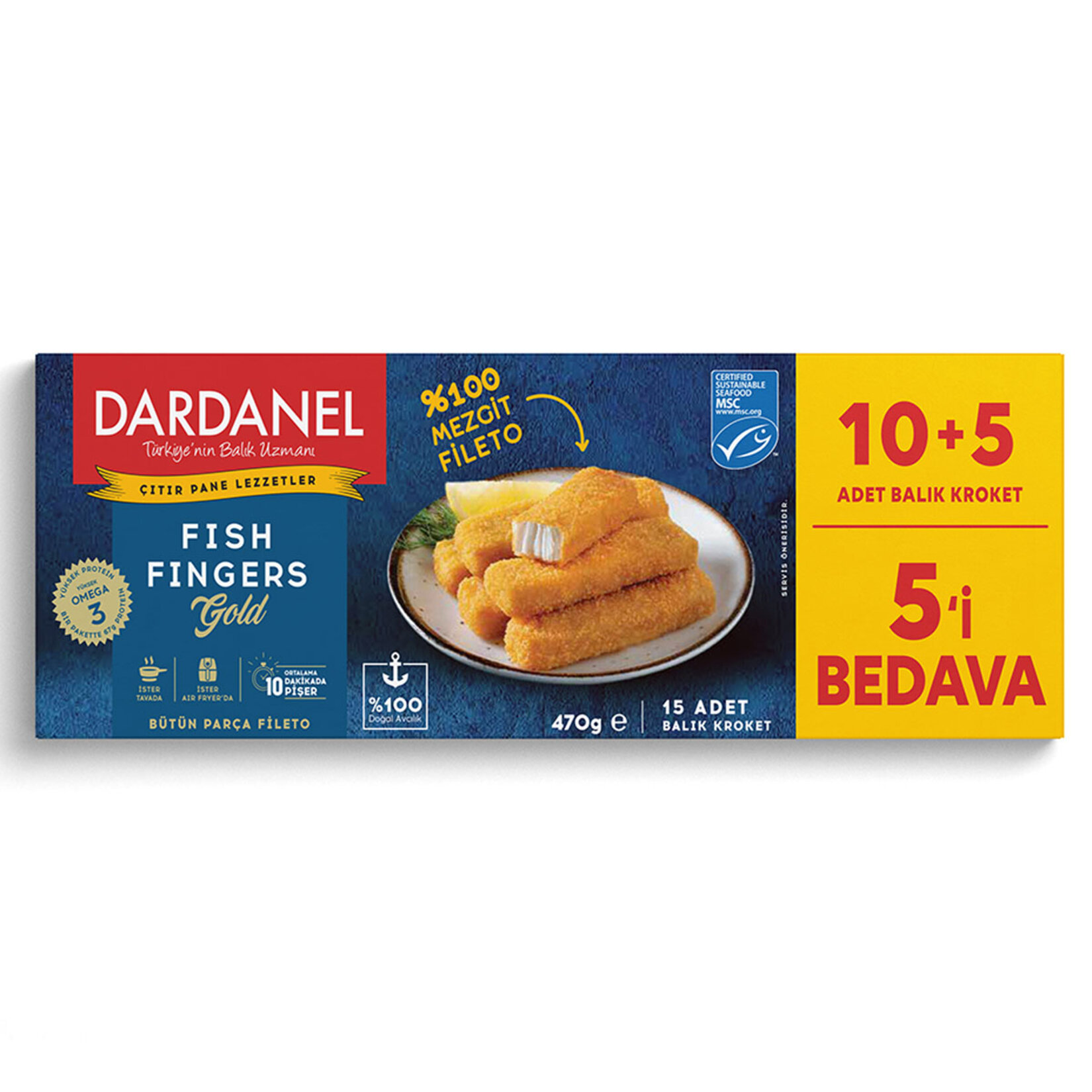 Dardanel Fish Fingers Gold 470 G - Görsel 1