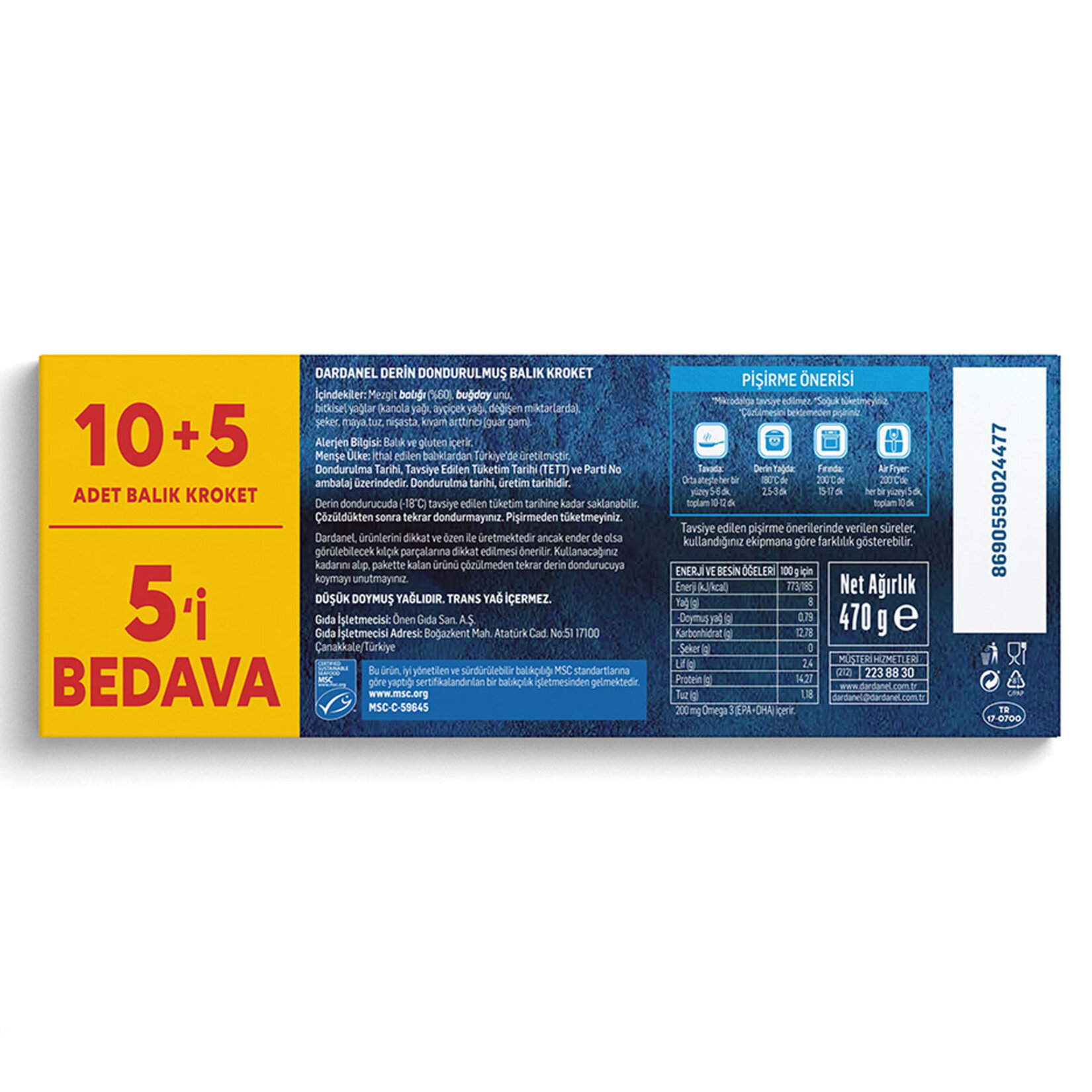 Dardanel Fish Fingers Gold 470 G - Görsel 2