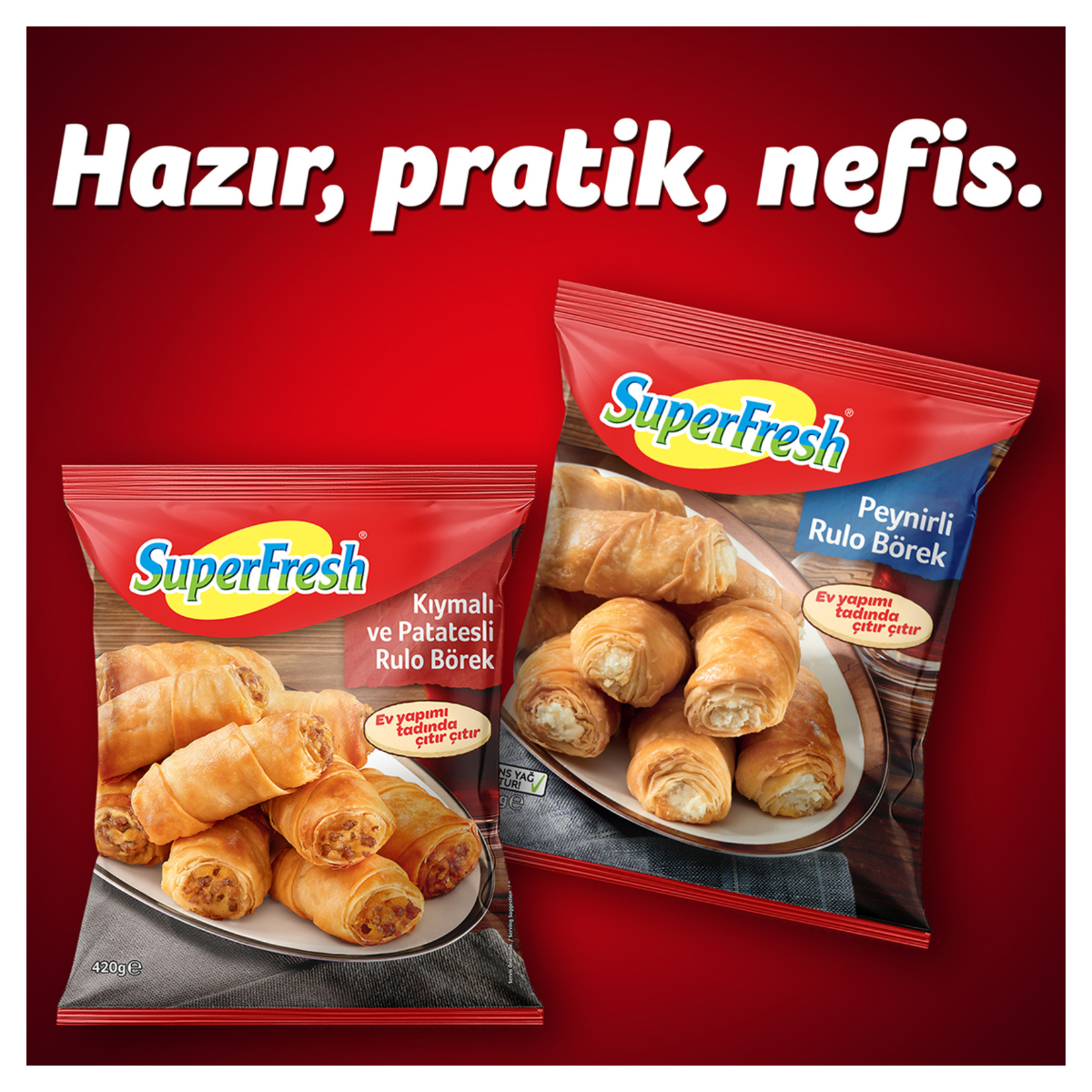 SuperFresh Patatesli ve Sosisli Rulo Börek 420 G - Görsel 3