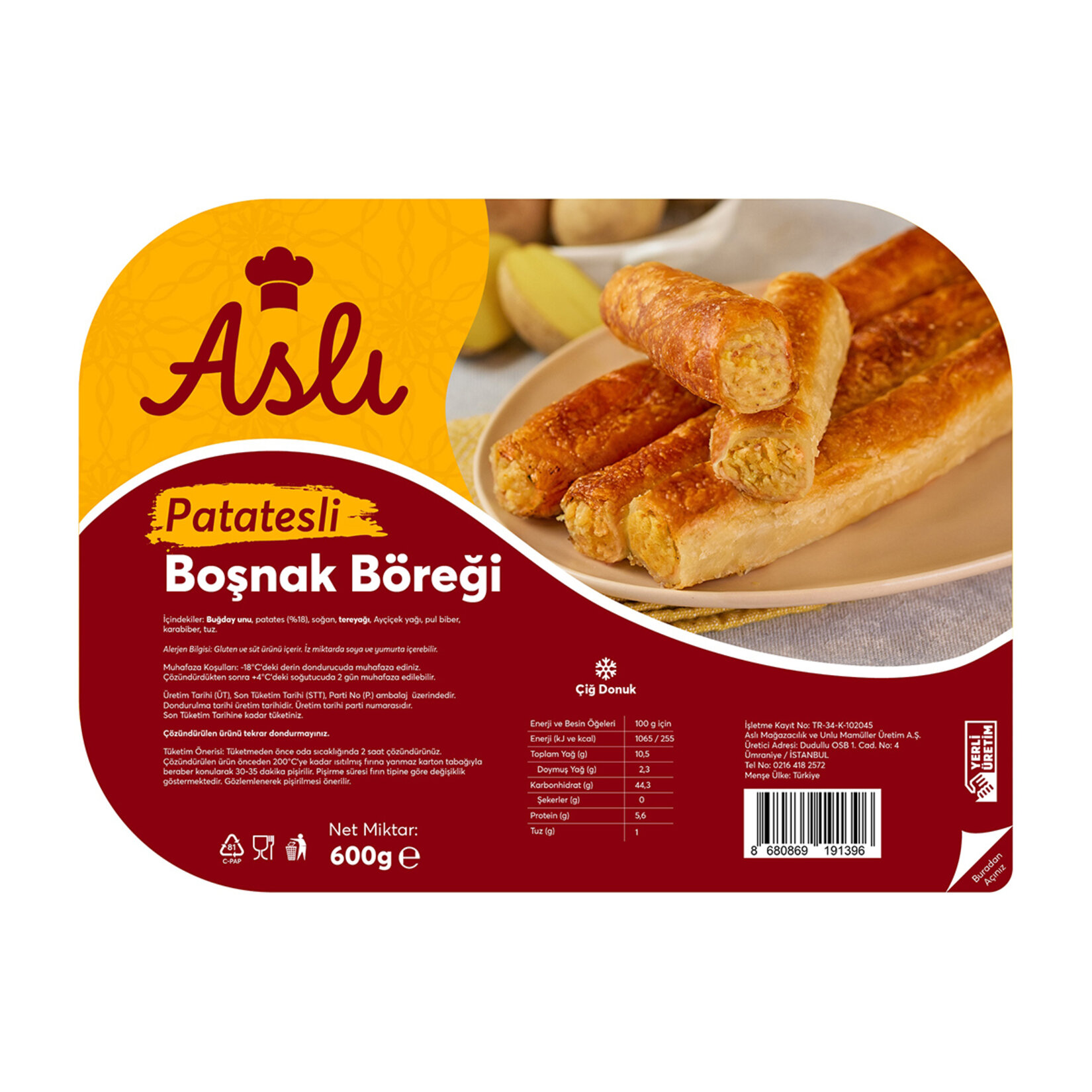Aslı Patatesli Boşnak Böreğı 600 G
