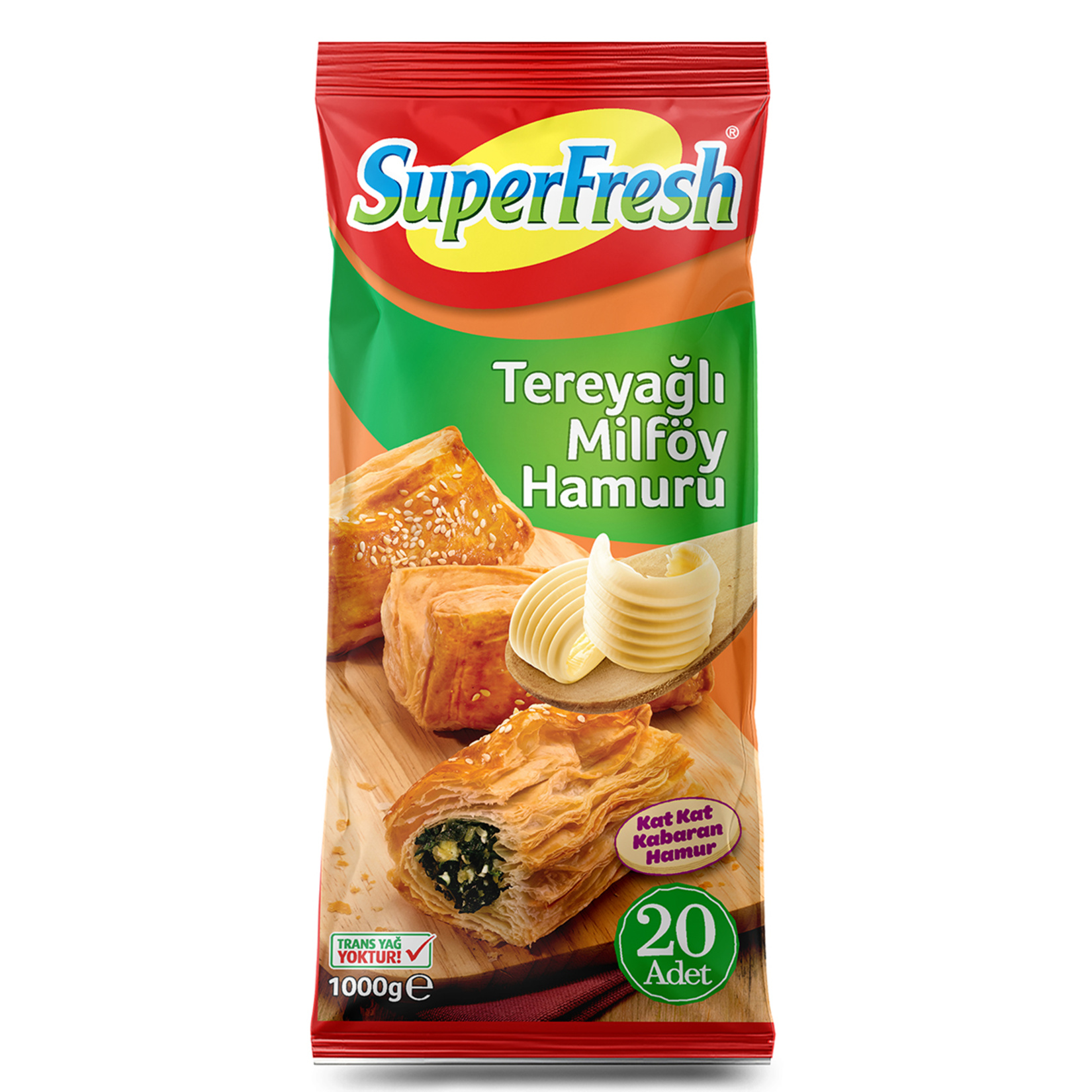 SuperFresh Tereyağlı Milföy Hamuru 1 Kg - Görsel 1