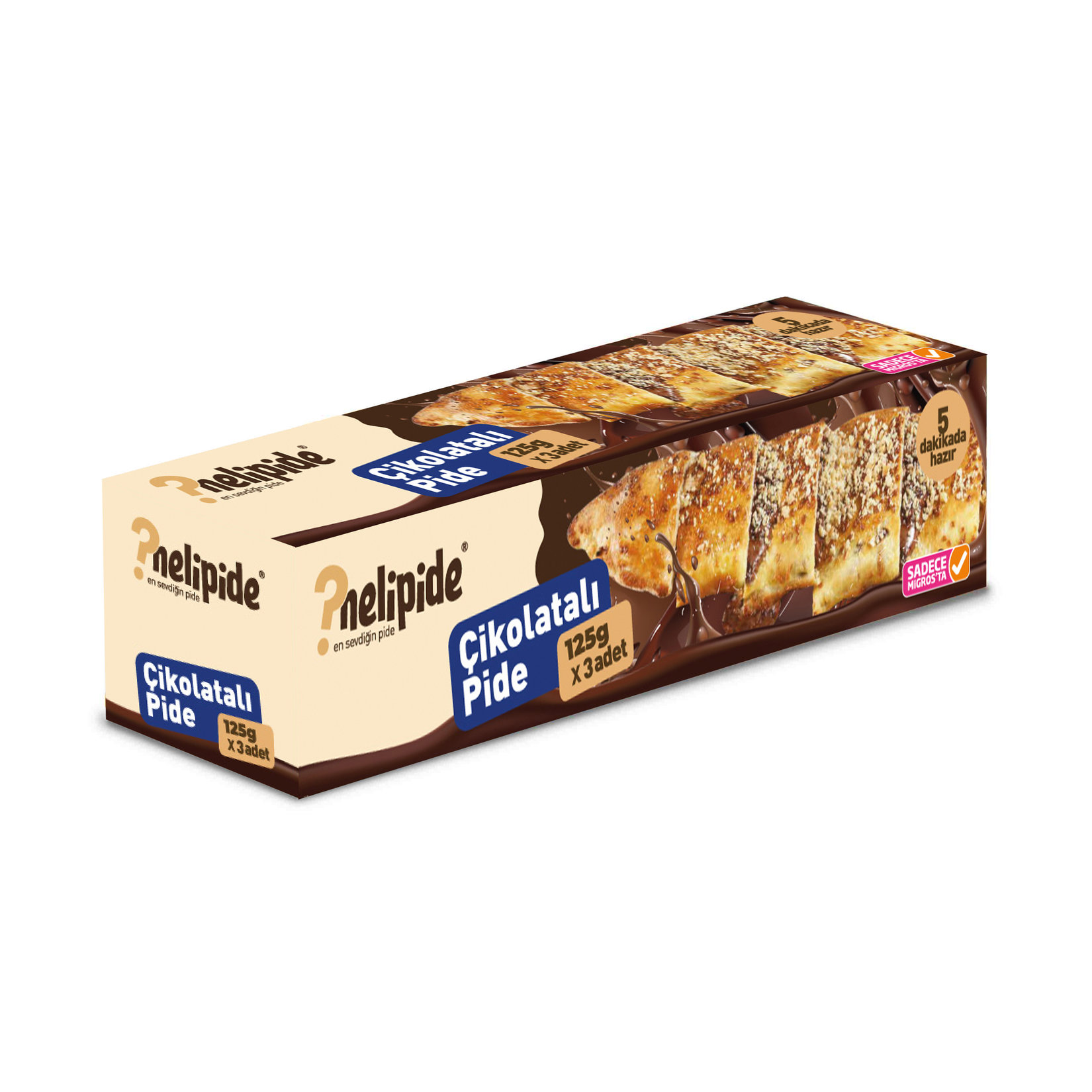 Nelipide Çikolatalı Pide 3 Adet 375 G