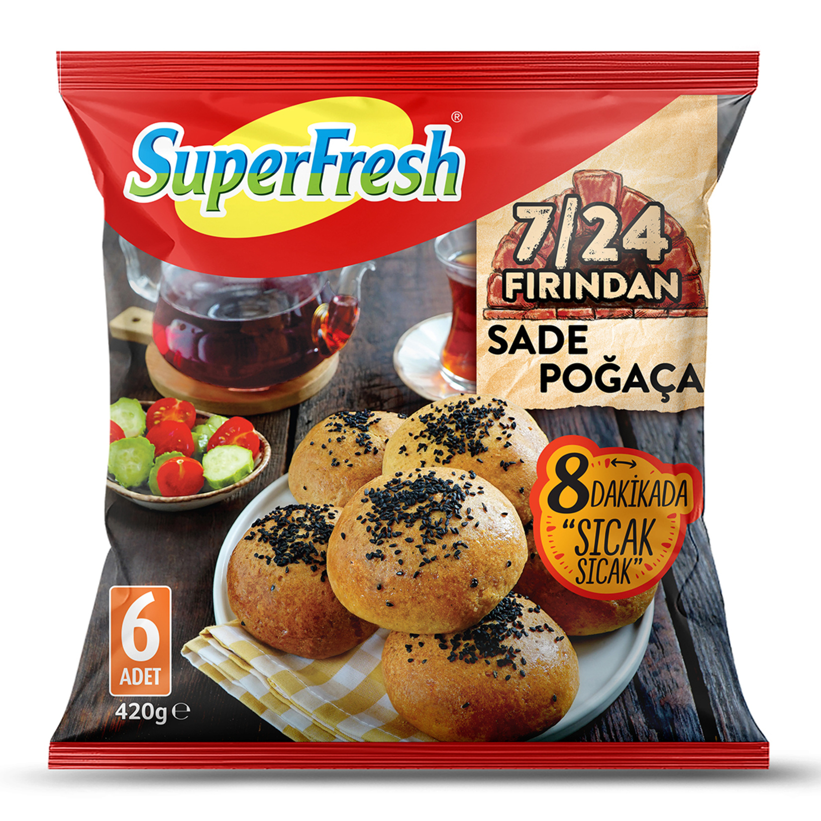 Superfresh 7/24 Fırından Sade Poğaça 420 G - Görsel 1