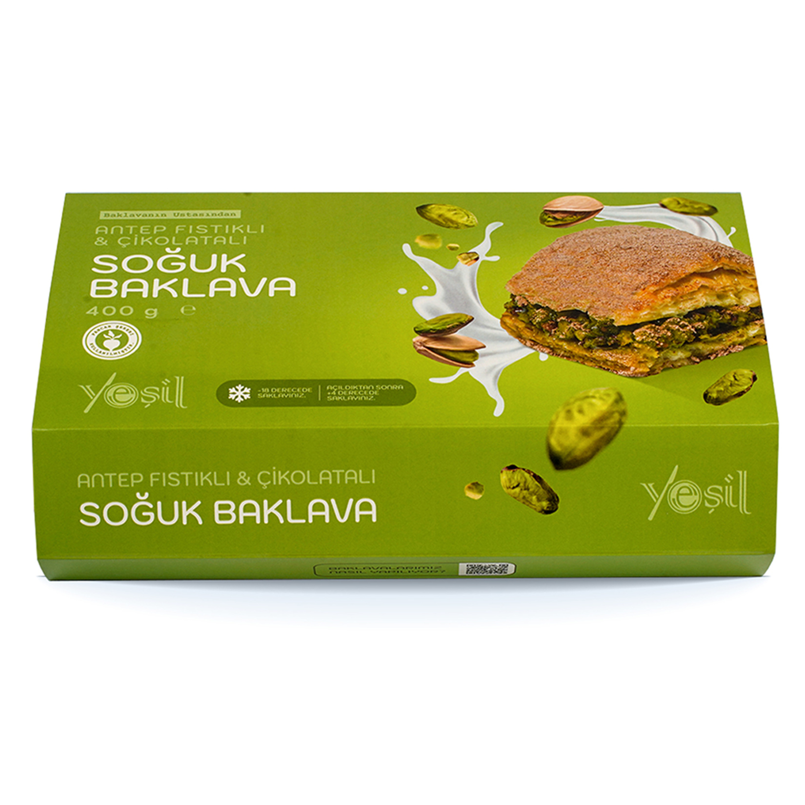 Yeşil Fıstıklı Çikolatalı Soğuk Baklava 400G
